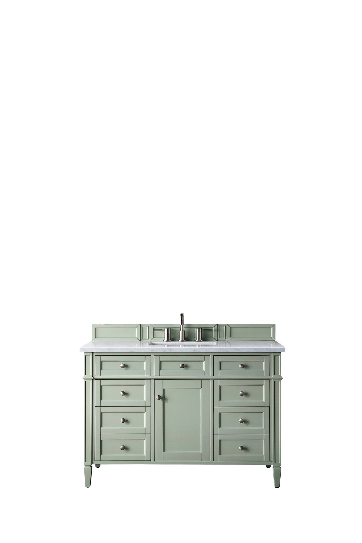 
                  
                    Brittany 48" Single Vanity Cabinet in Sage Green Single Bathroom Vanity James Martin Vanities Carrara White Marble 
                  
                