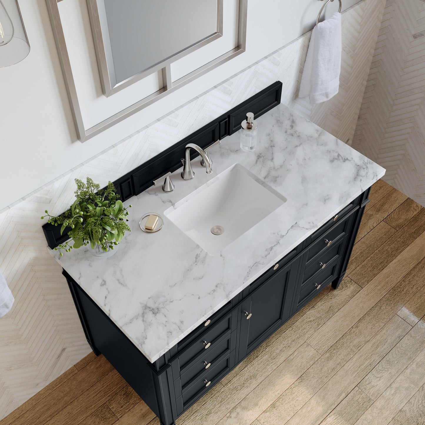 
                  
                    Brittany 48" Single Vanity in Black Onyx Single Bathroom Vanity James Martin Vanities Carrara White Marble 
                  
                