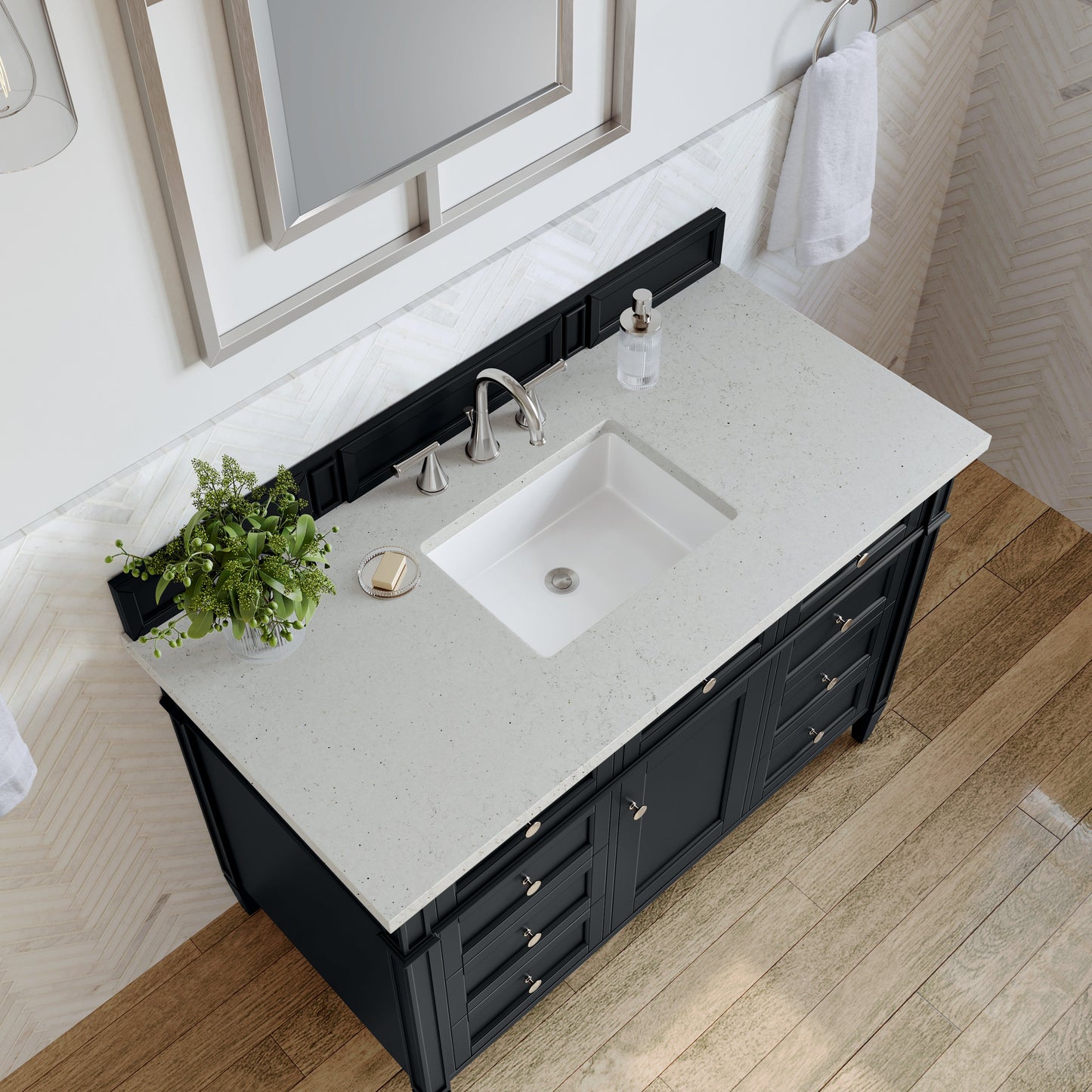 
                  
                    Brittany 48" Single Vanity in Black Onyx Single Bathroom Vanity James Martin Vanities Lime Delight Silestone 
                  
                