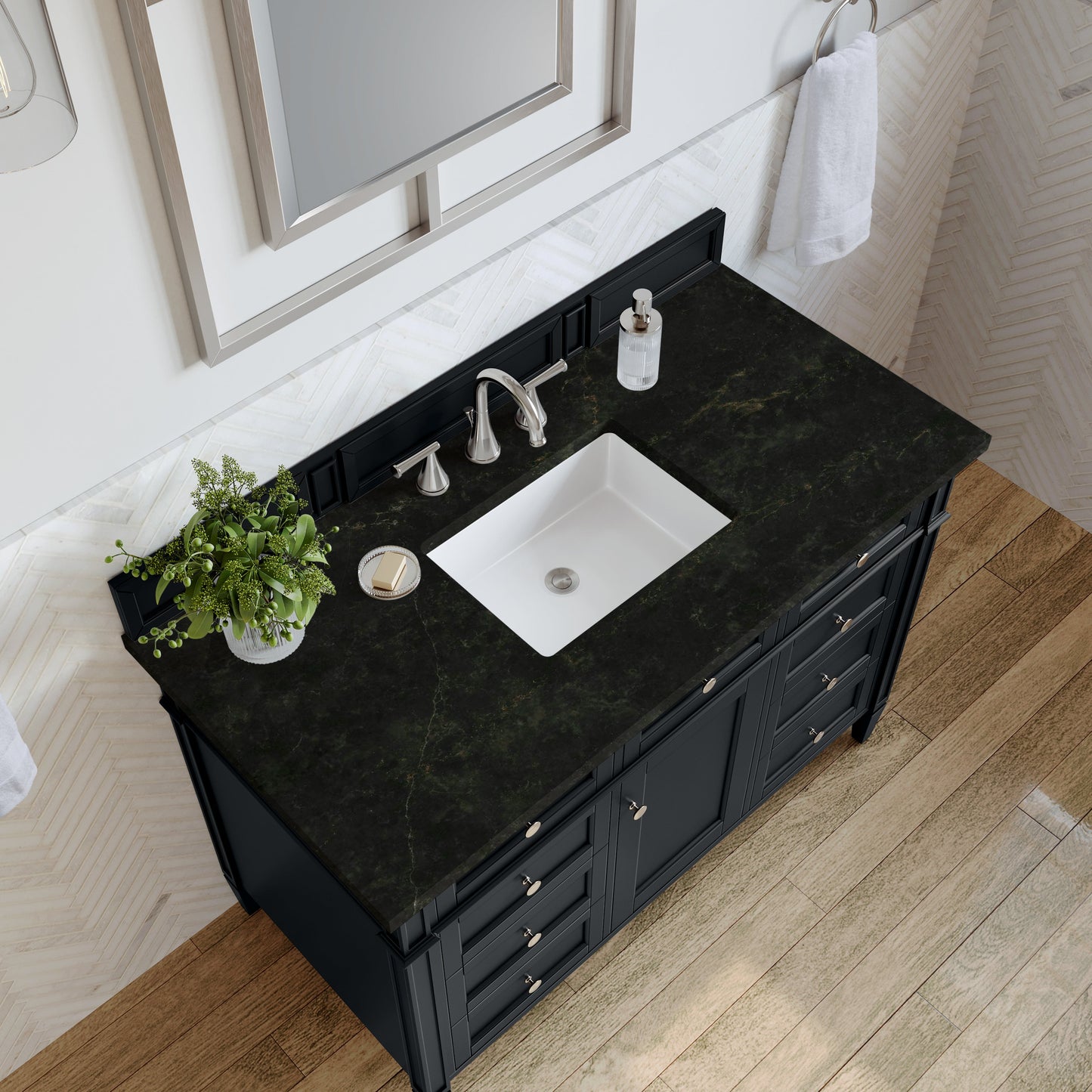 
                  
                    Brittany 48" Single Vanity in Black Onyx Single Bathroom Vanity James Martin Vanities Phantome Eclos 
                  
                
