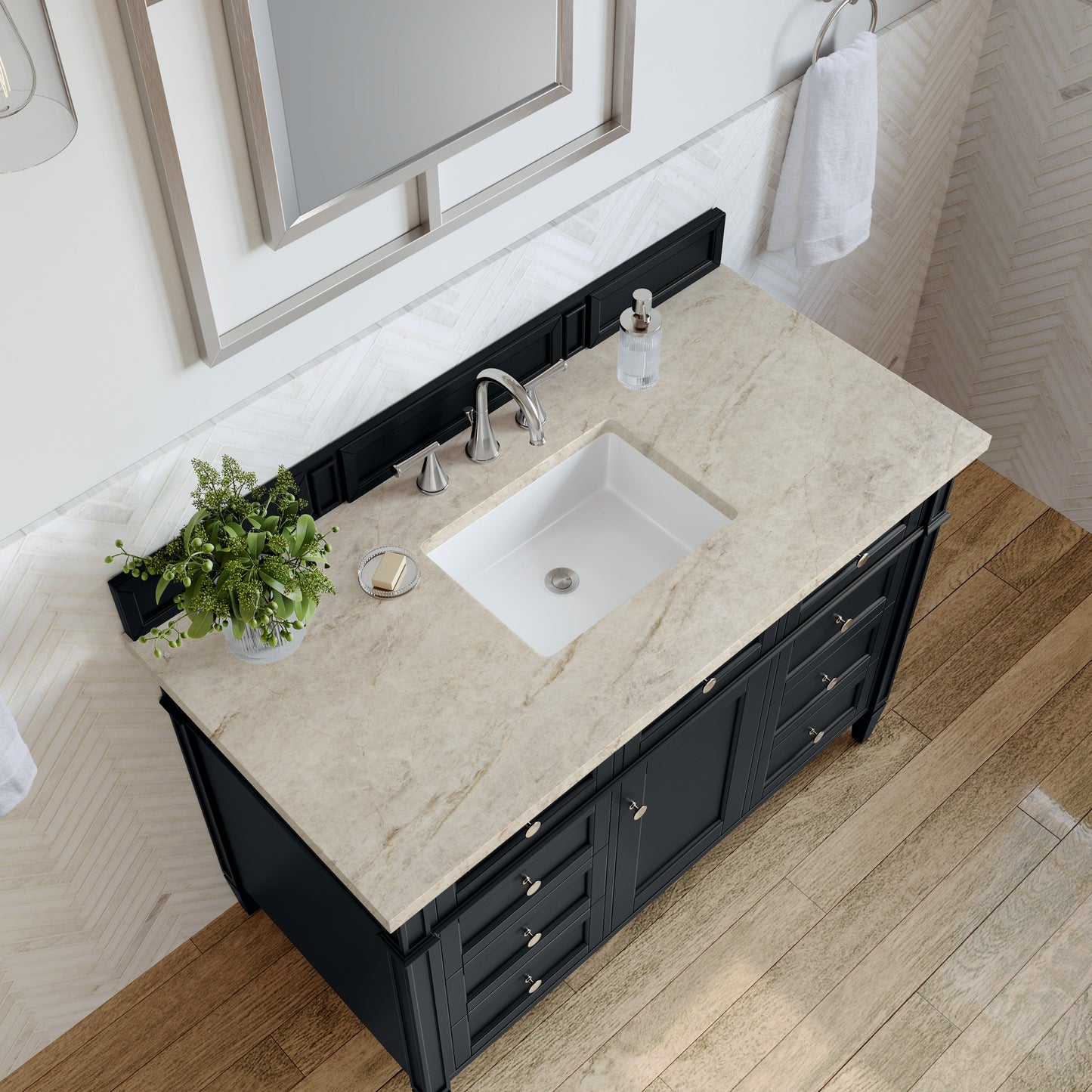 
                  
                    Brittany 48" Single Vanity in Black Onyx Single Bathroom Vanity James Martin Vanities Tajnar Eclos 
                  
                