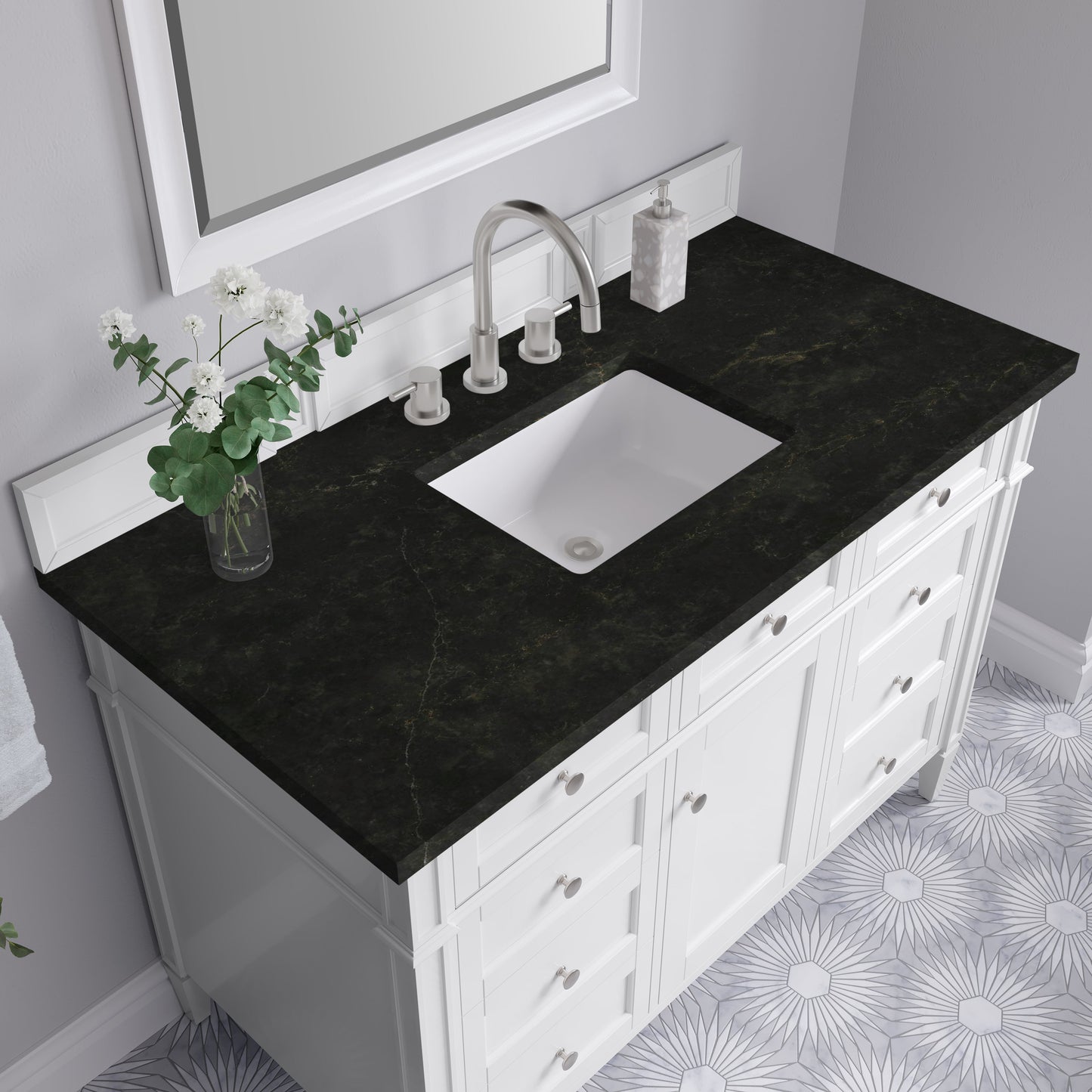 
                  
                    Brittany 48" Single Vanity in Bright White Single Bathroom Vanity James Martin Vanities Phantome Eclos 
                  
                