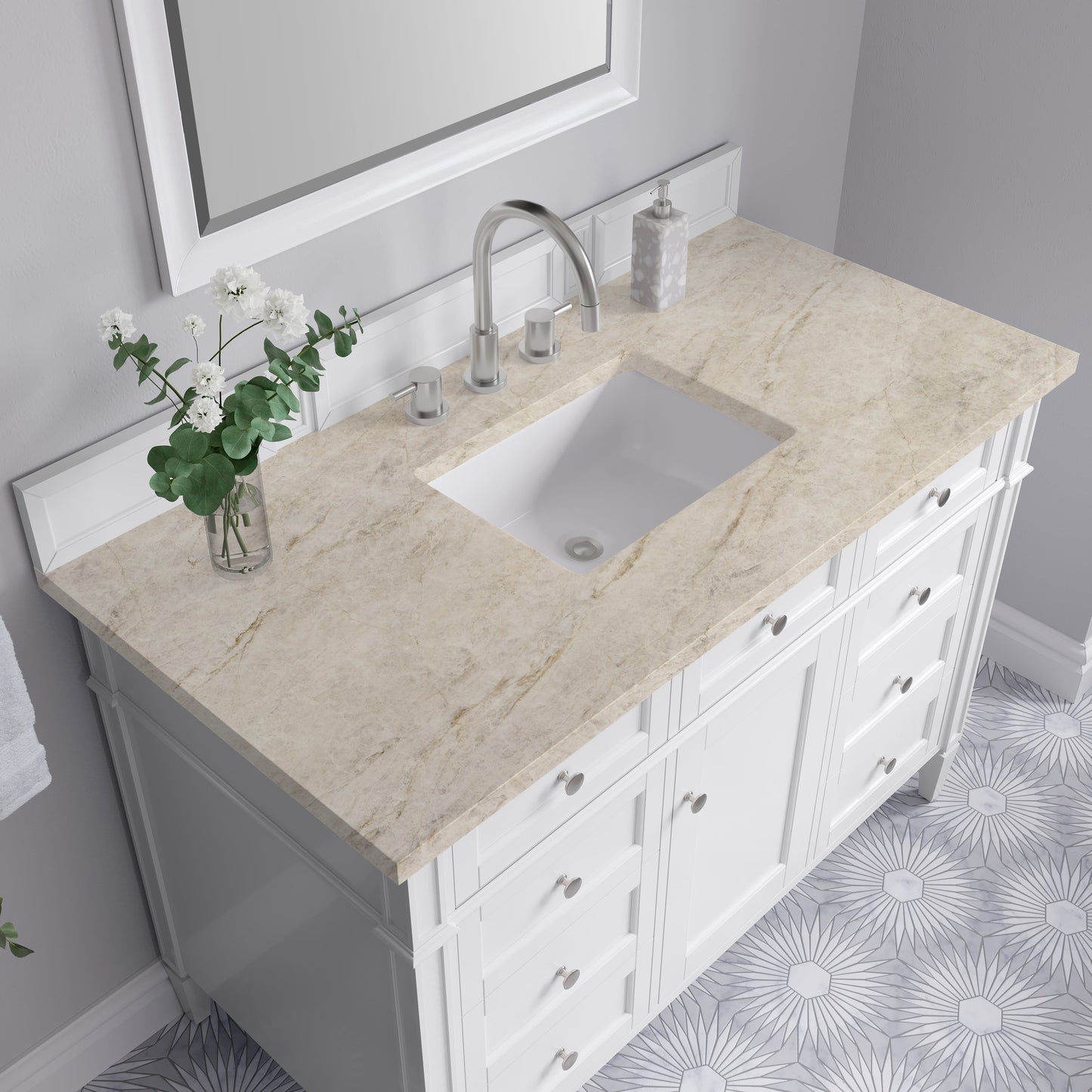 
                  
                    Brittany 48" Single Vanity in Bright White Single Bathroom Vanity James Martin Vanities Tajnar Eclos 
                  
                
