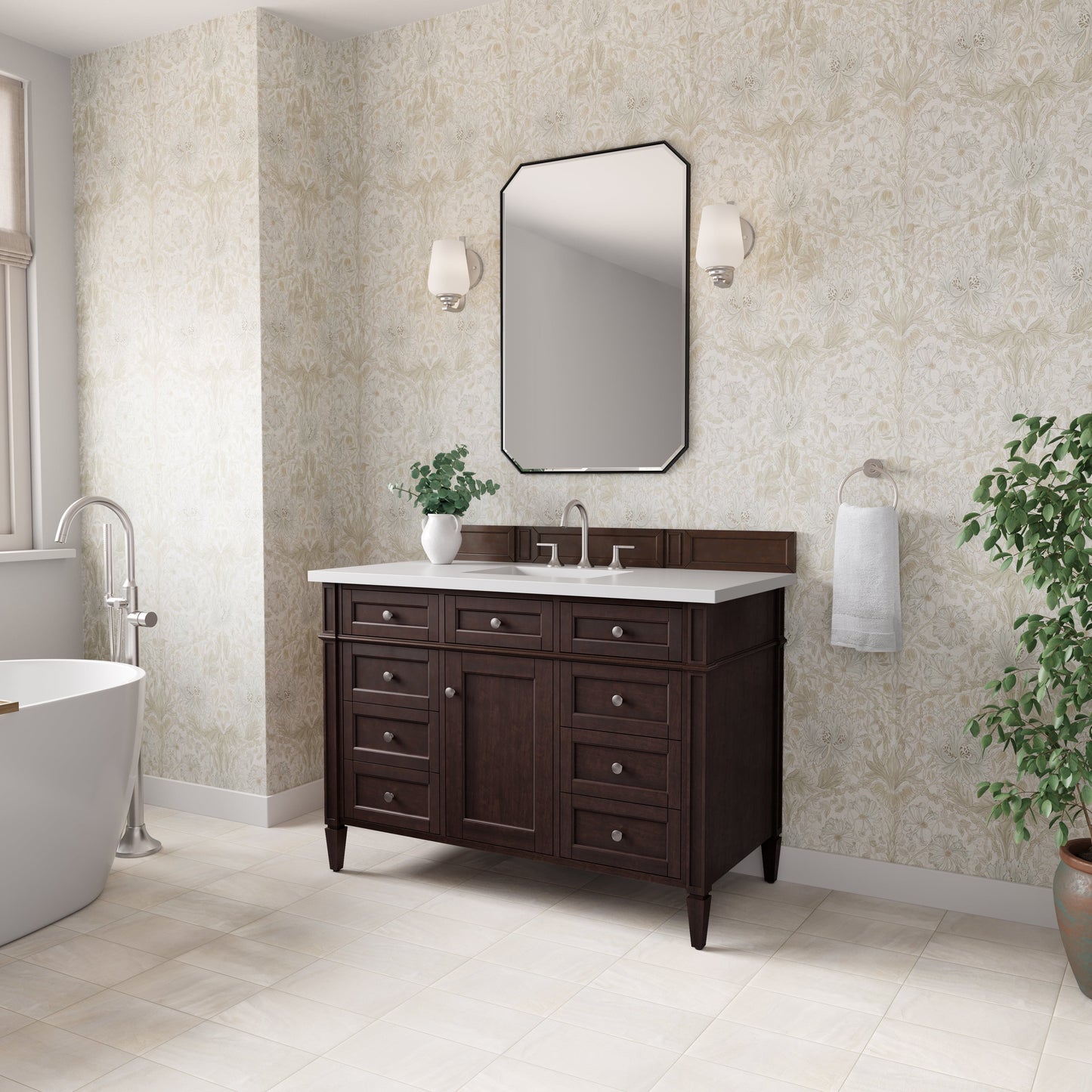 
                  
                    Brittany 48" Single Vanity in Burnished Mahogany Single Bathroom Vanity James Martin Vanities 
                  
                