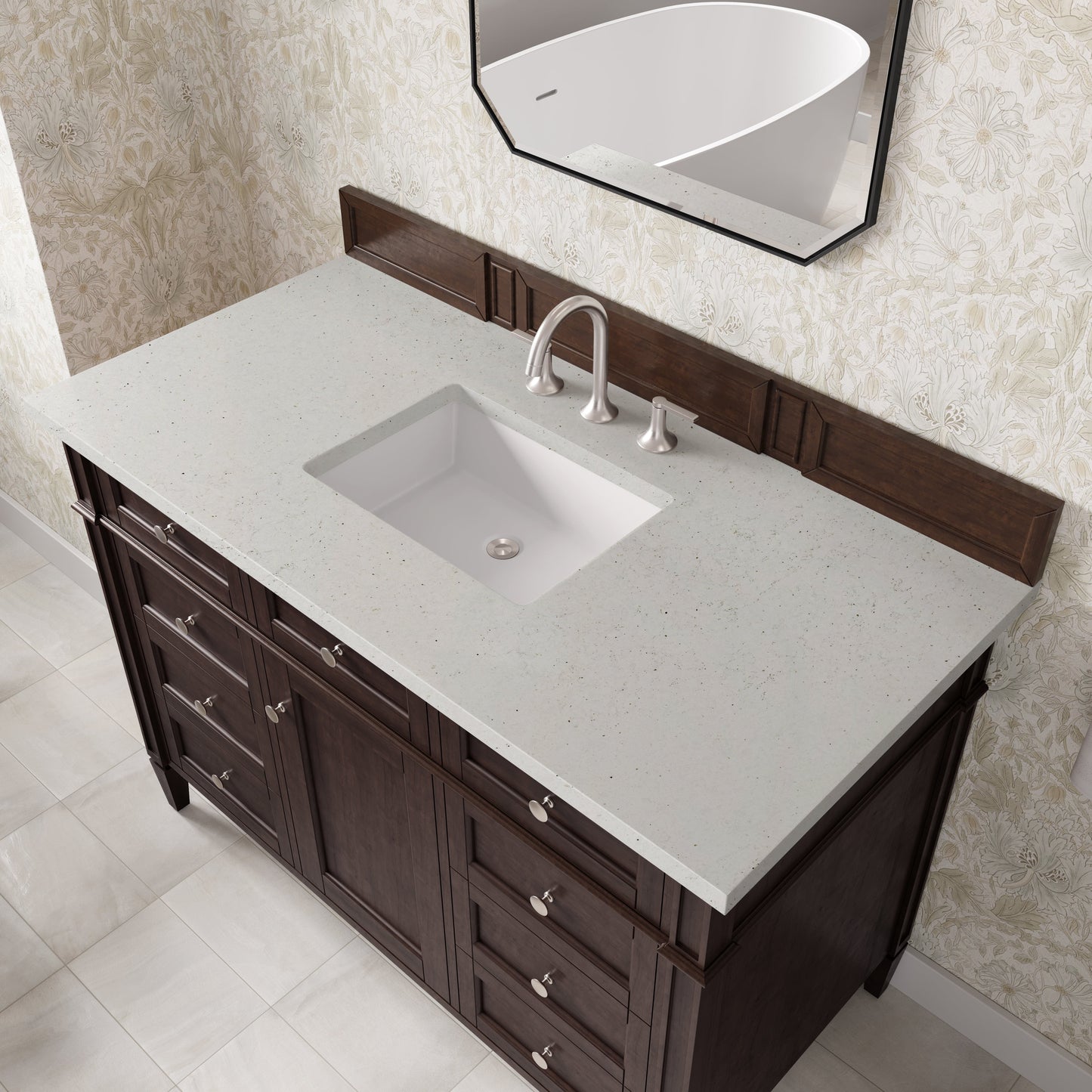 
                  
                    Brittany 48" Single Vanity in Burnished Mahogany Single Bathroom Vanity James Martin Vanities Lime Delight Silestone 
                  
                