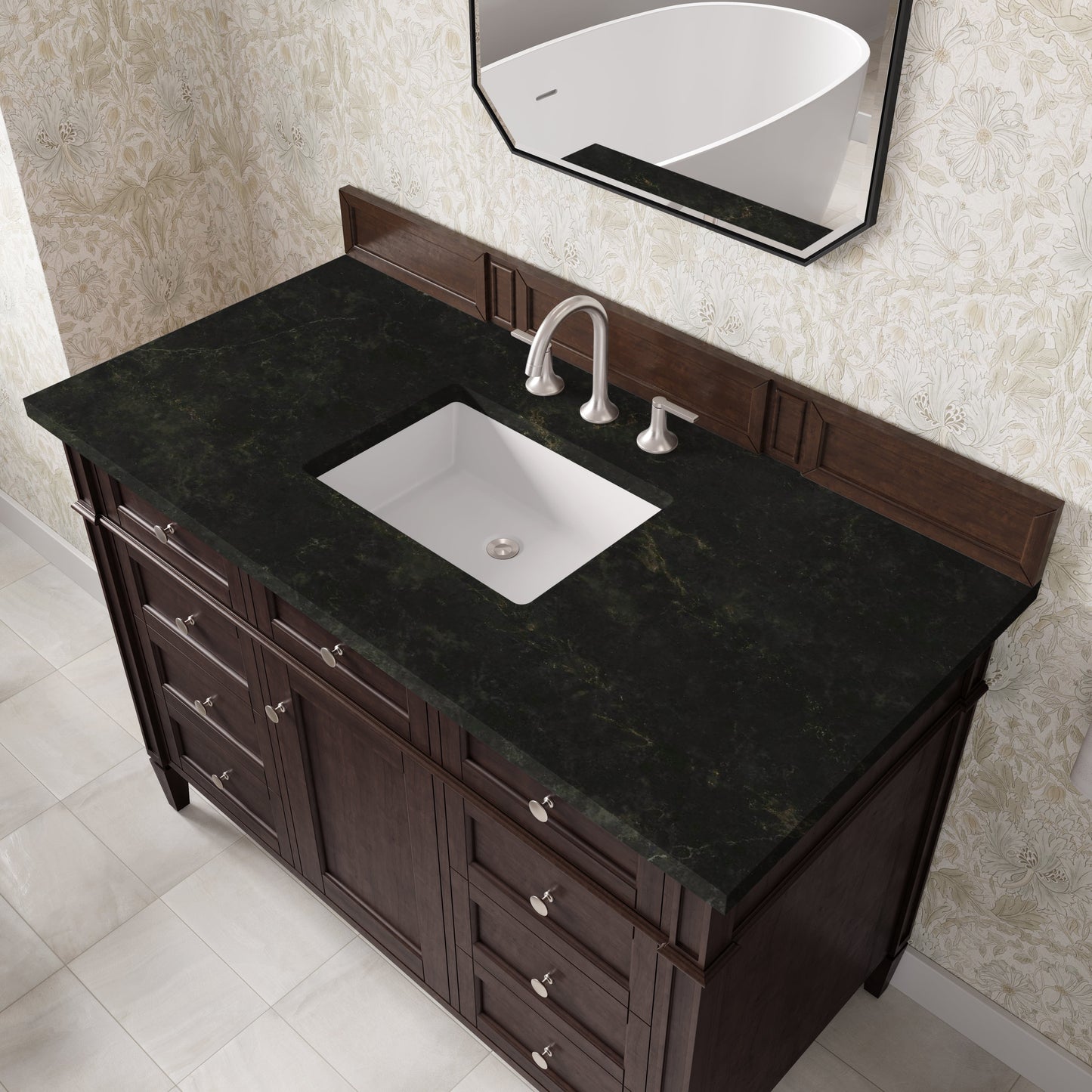 
                  
                    Brittany 48" Single Vanity in Burnished Mahogany Single Bathroom Vanity James Martin Vanities Phantome Eclos 
                  
                
