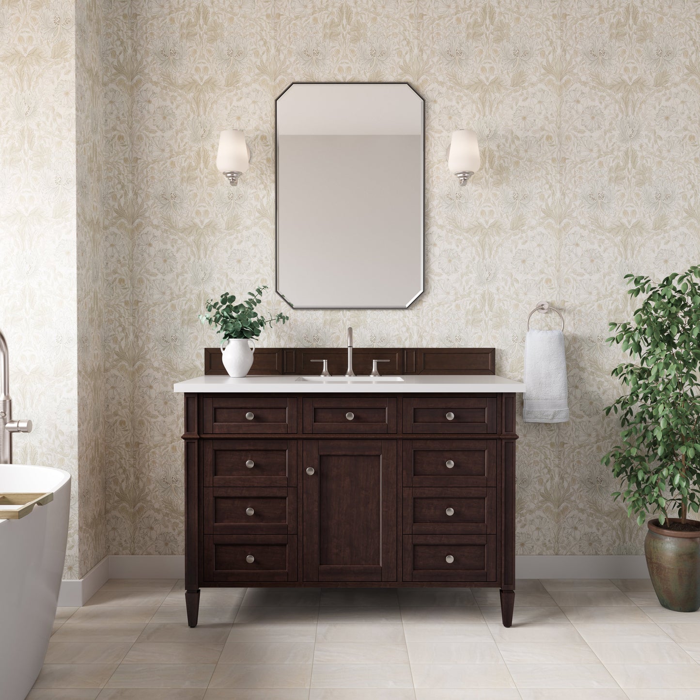 Brittany 48" Single Vanity in Burnished Mahogany Single Bathroom Vanity James Martin Vanities Select Your Top 