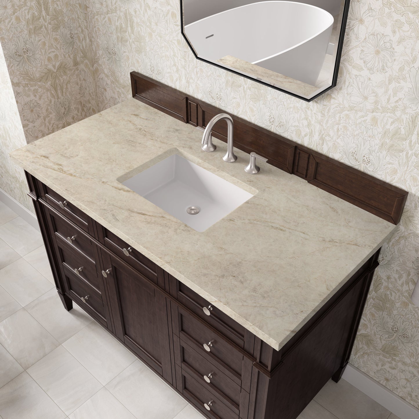 
                  
                    Brittany 48" Single Vanity in Burnished Mahogany Single Bathroom Vanity James Martin Vanities Tajnar Eclos 
                  
                