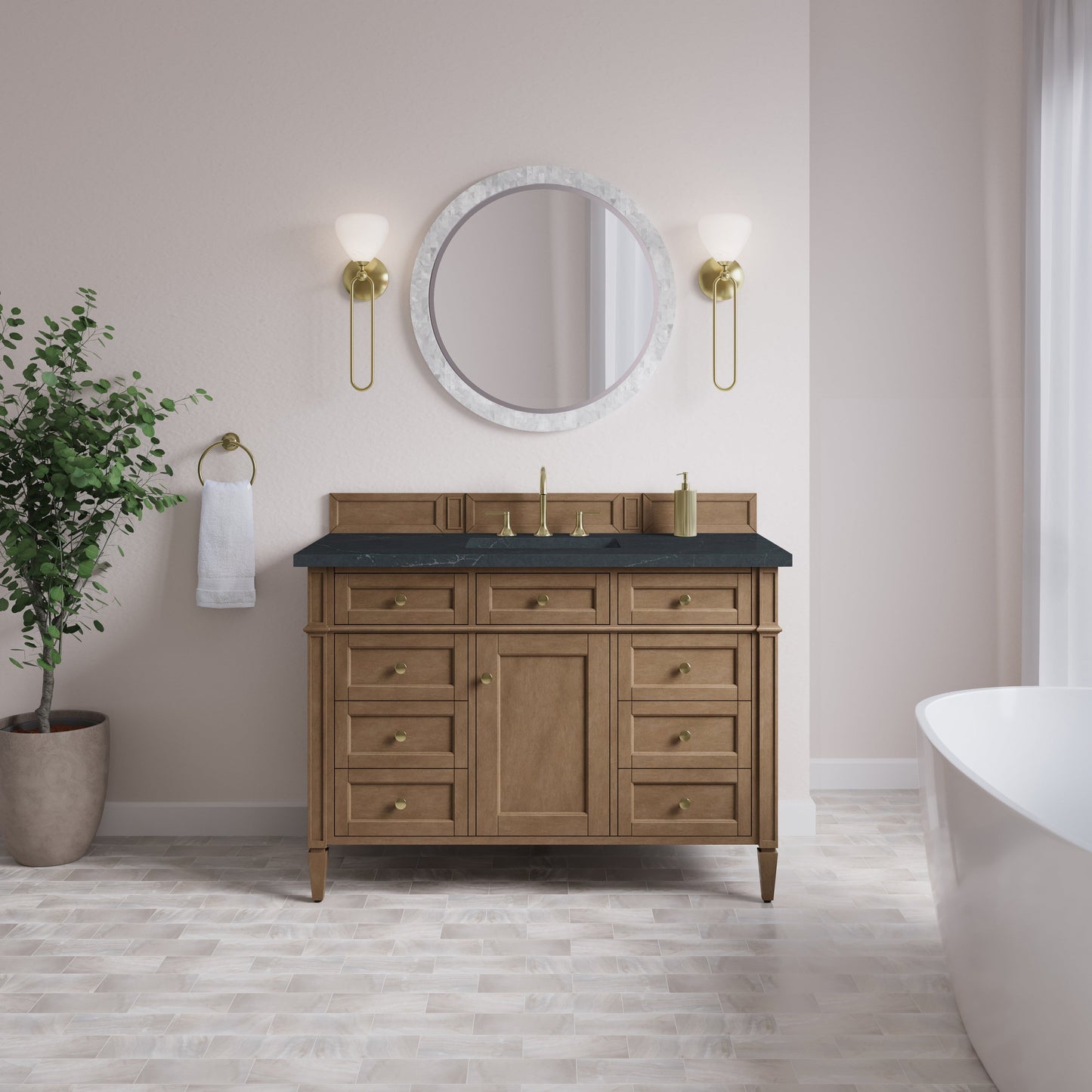 Brittany 48" Single Vanity in Pecan Single Bathroom Vanity James Martin Vanities 