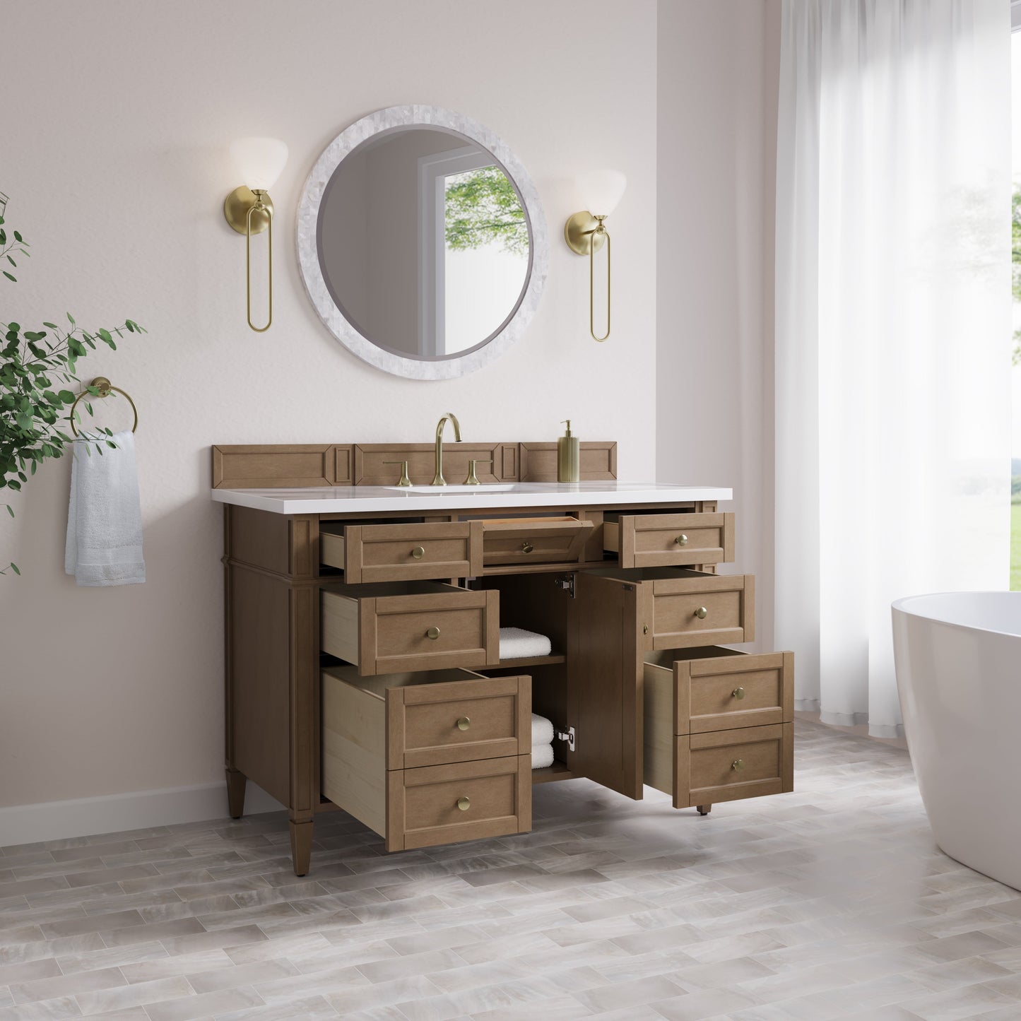 
                  
                    Brittany 48" Single Vanity in Pecan Single Bathroom Vanity James Martin Vanities 
                  
                