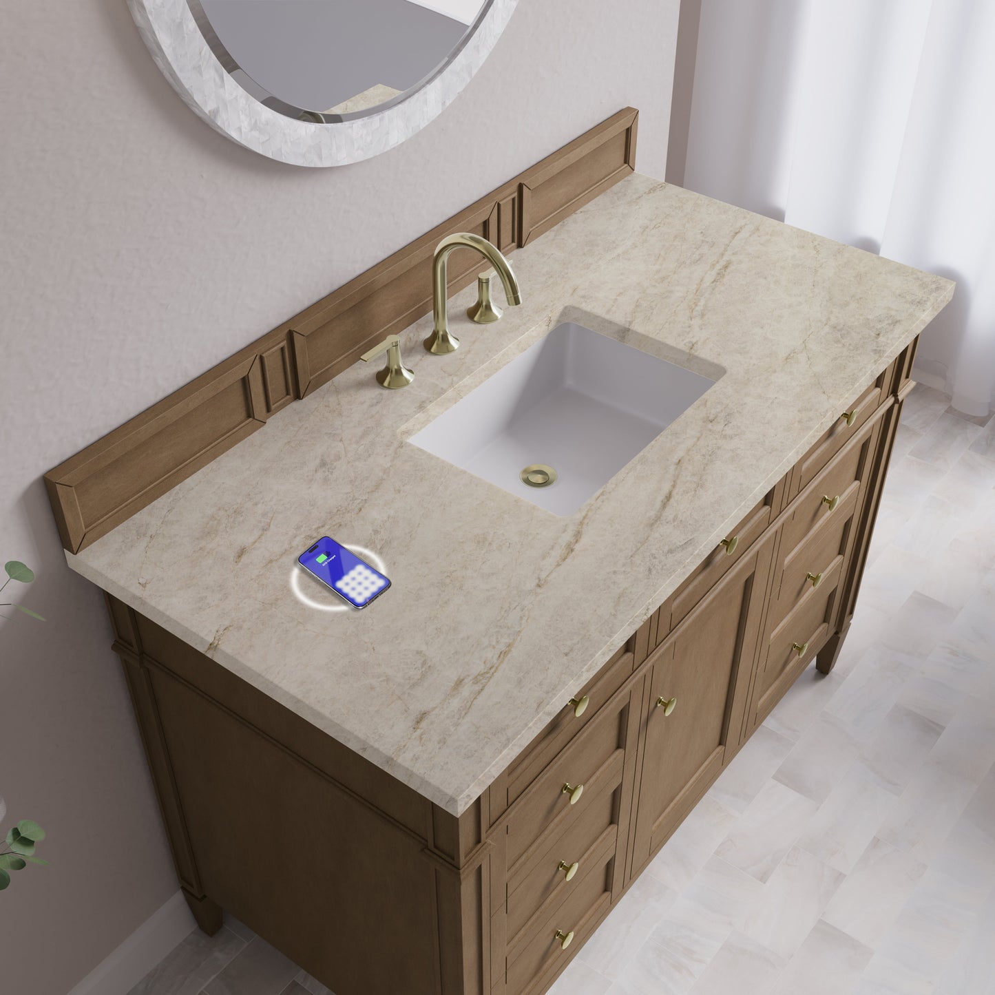 
                  
                    Brittany 48" Single Vanity in Pecan Single Bathroom Vanity James Martin Vanities FreePower-Enabled Tajnar Eclos 
                  
                