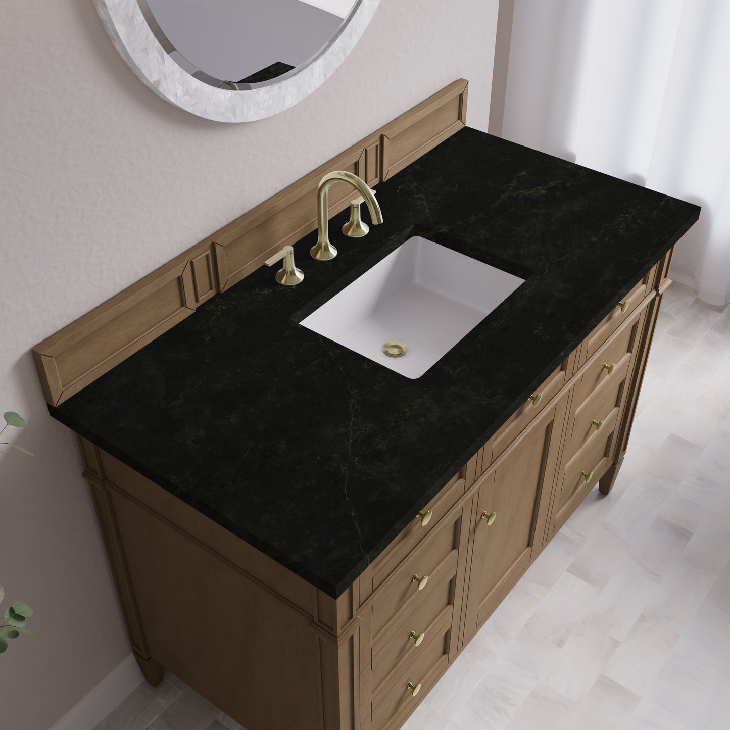 
                  
                    Brittany 48" Single Vanity in Pecan Single Bathroom Vanity James Martin Vanities Phantome Eclos 
                  
                