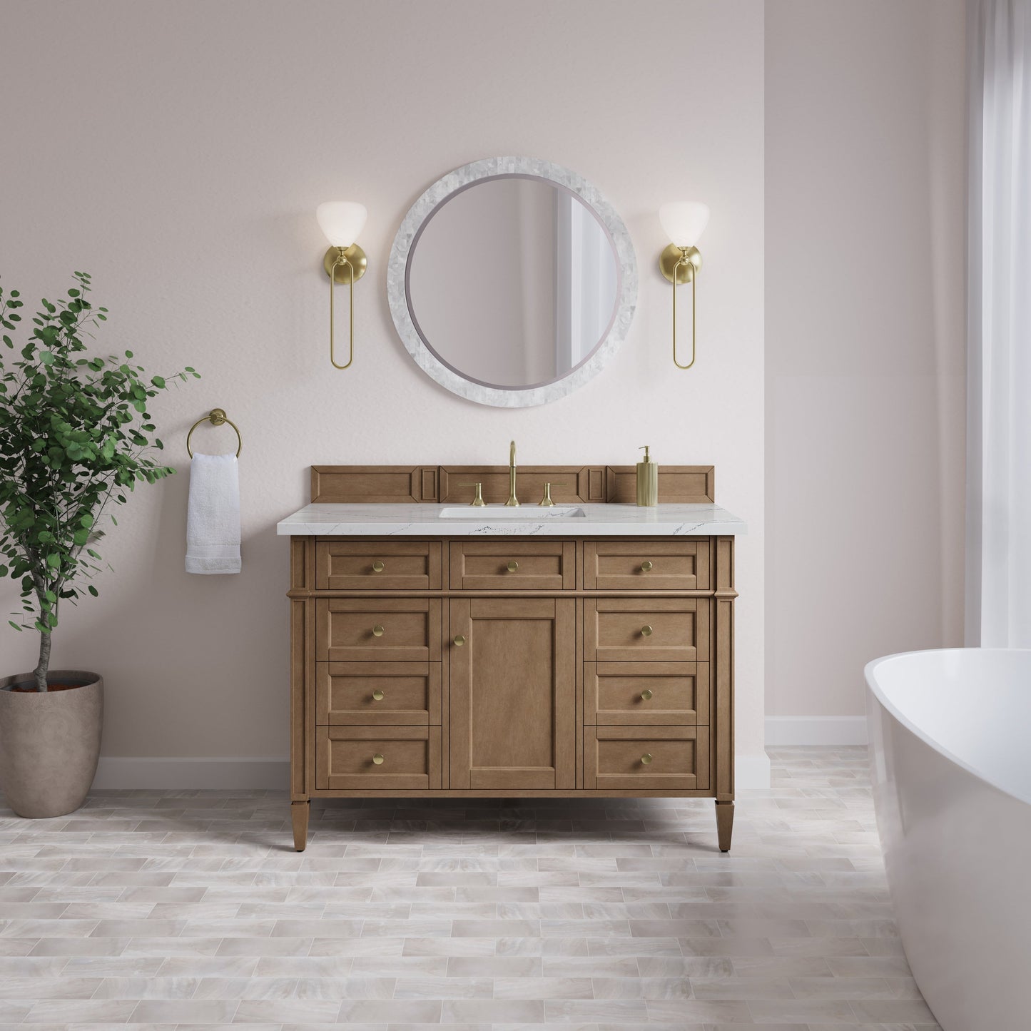 Brittany 48" Single Vanity in Pecan Single Bathroom Vanity James Martin Vanities Select Your Top 
