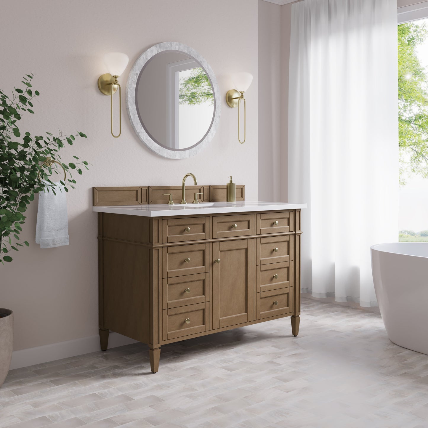 
                  
                    Brittany 48" Single Vanity in Pecan Single Bathroom Vanity James Martin Vanities Select Your Top 
                  
                