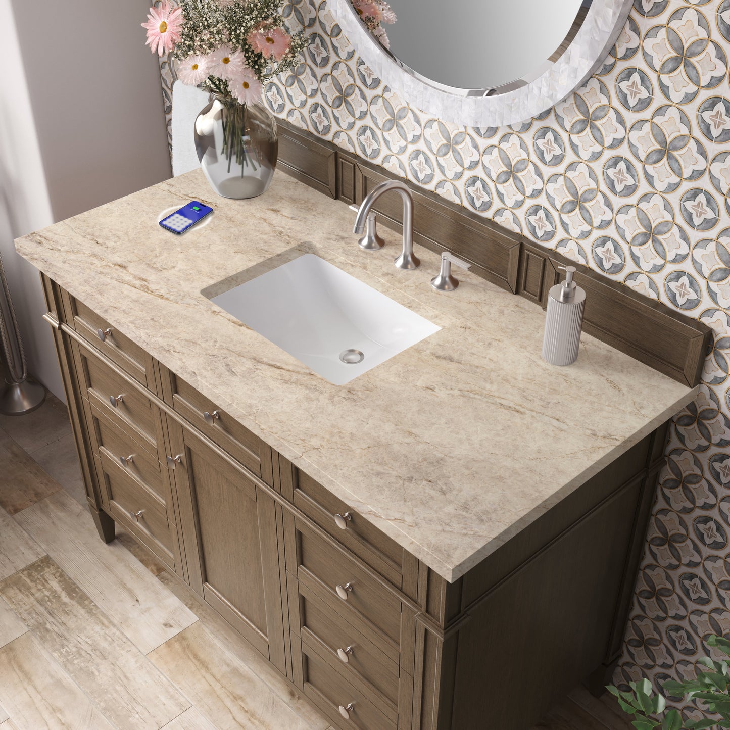 
                  
                    Brittany 48" Single Vanity in Saddle Brown Single Bathroom Vanity James Martin Vanities FreePower-Enabled Tajnar Eclos 
                  
                