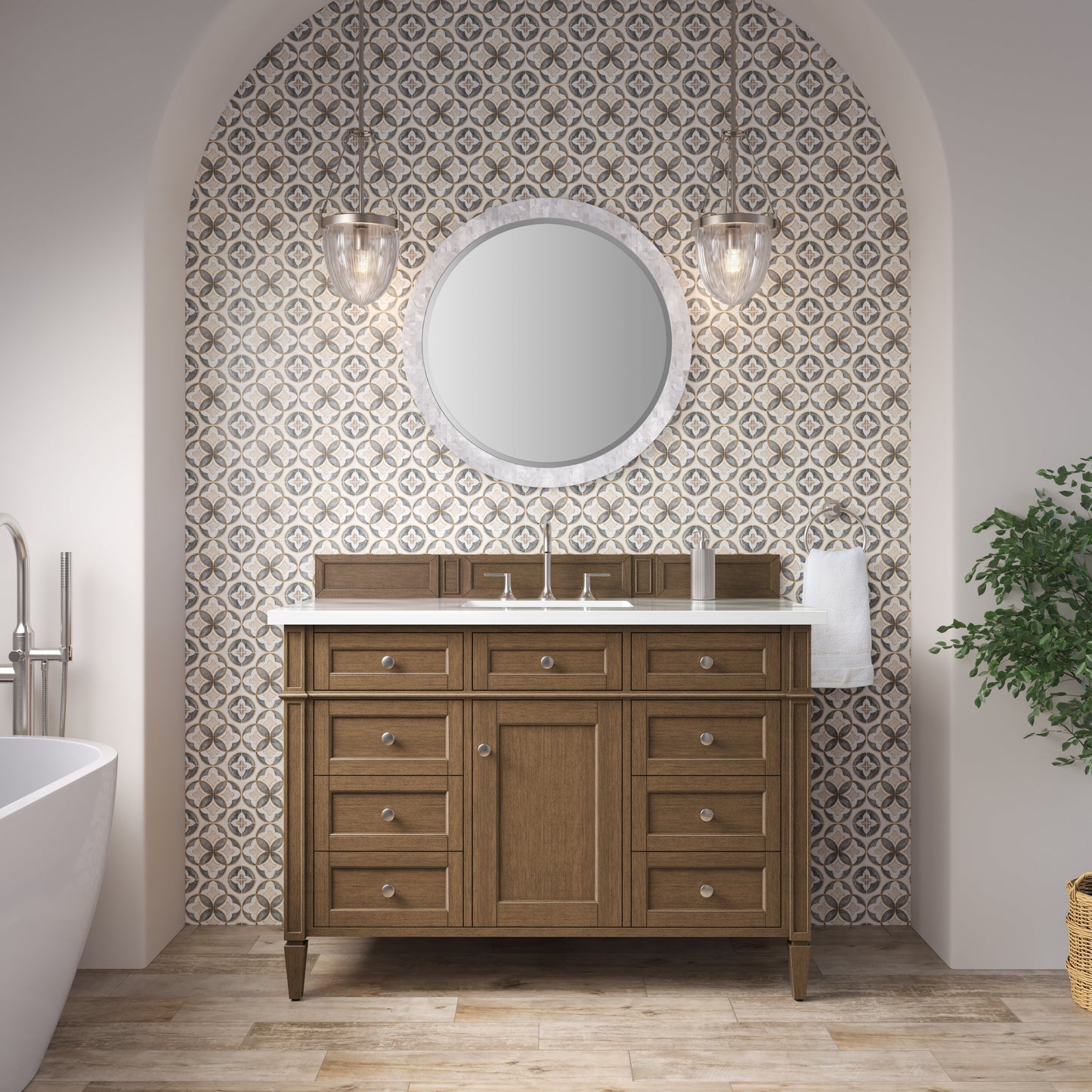 Brittany 48" Single Vanity in Saddle Brown Single Bathroom Vanity James Martin Vanities Select Your Top 