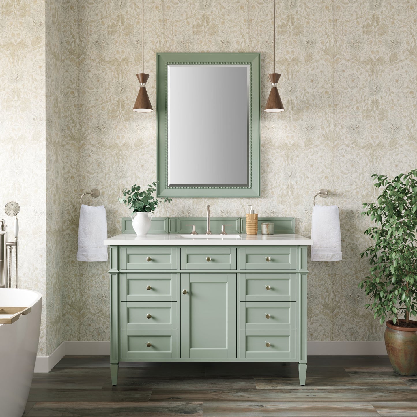 Brittany 48" Single Vanity in Sage Green Single Bathroom Vanity James Martin Vanities 
