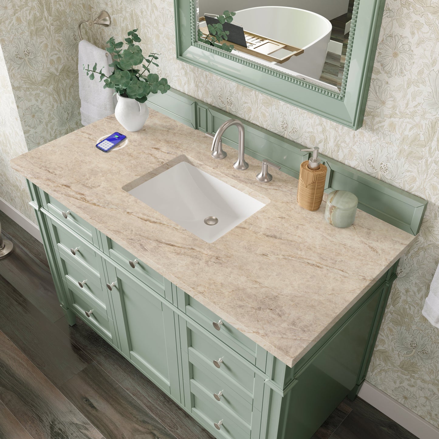 
                  
                    Brittany 48" Single Vanity in Sage Green Single Bathroom Vanity James Martin Vanities FreePower-Enabled Tajnar Eclos 
                  
                