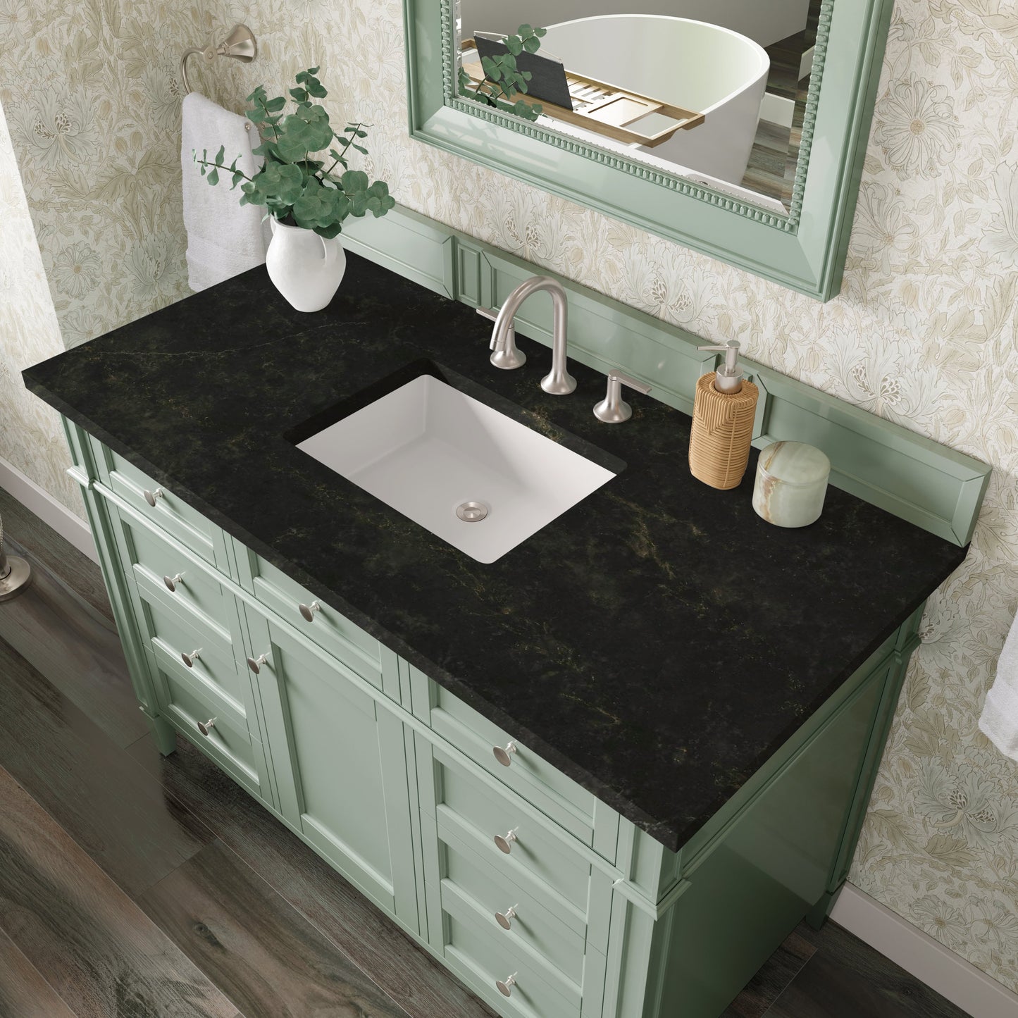 
                  
                    Brittany 48" Single Vanity in Sage Green Single Bathroom Vanity James Martin Vanities Phantome Eclos 
                  
                