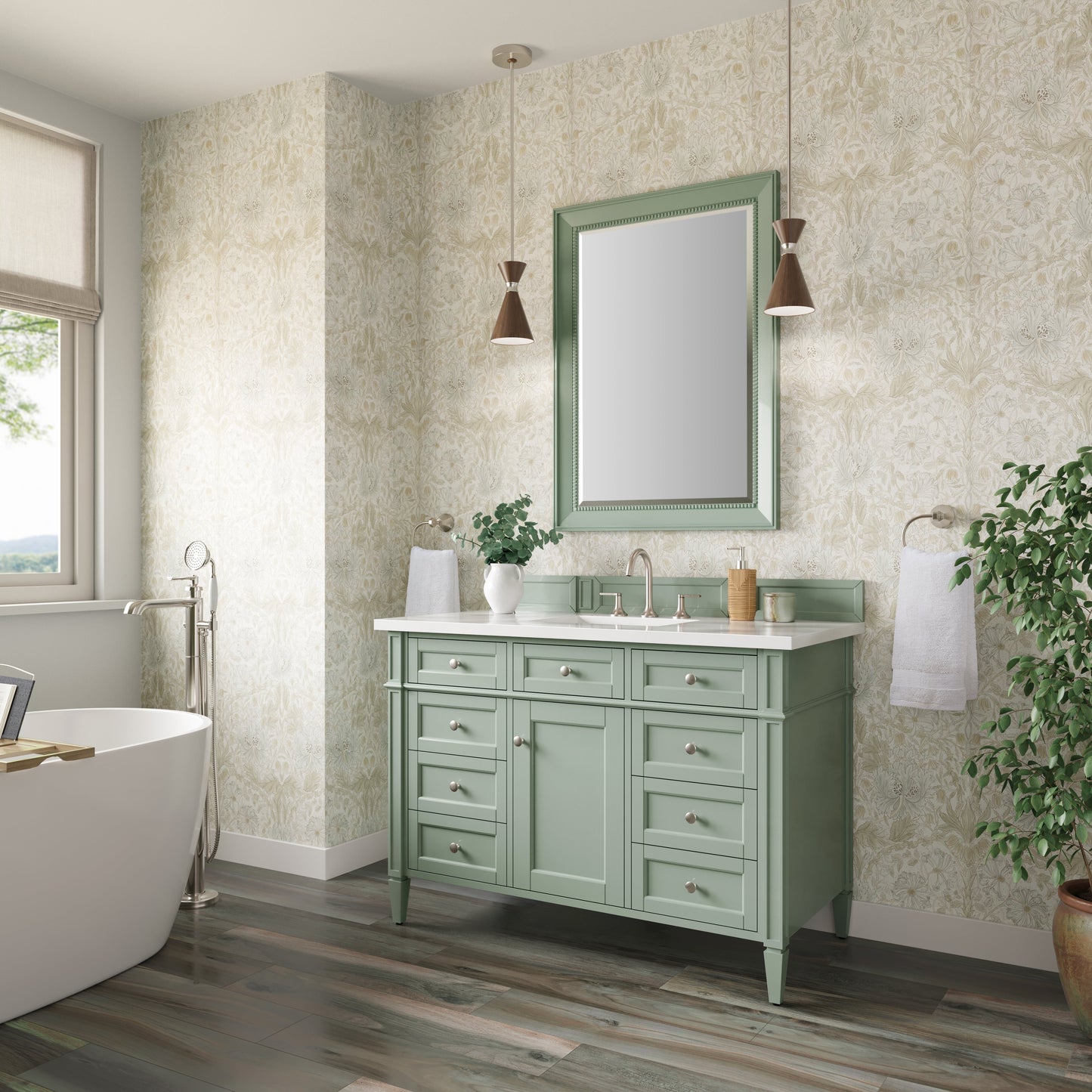 
                  
                    Brittany 48" Single Vanity in Sage Green Single Bathroom Vanity James Martin Vanities Select Your Top 
                  
                