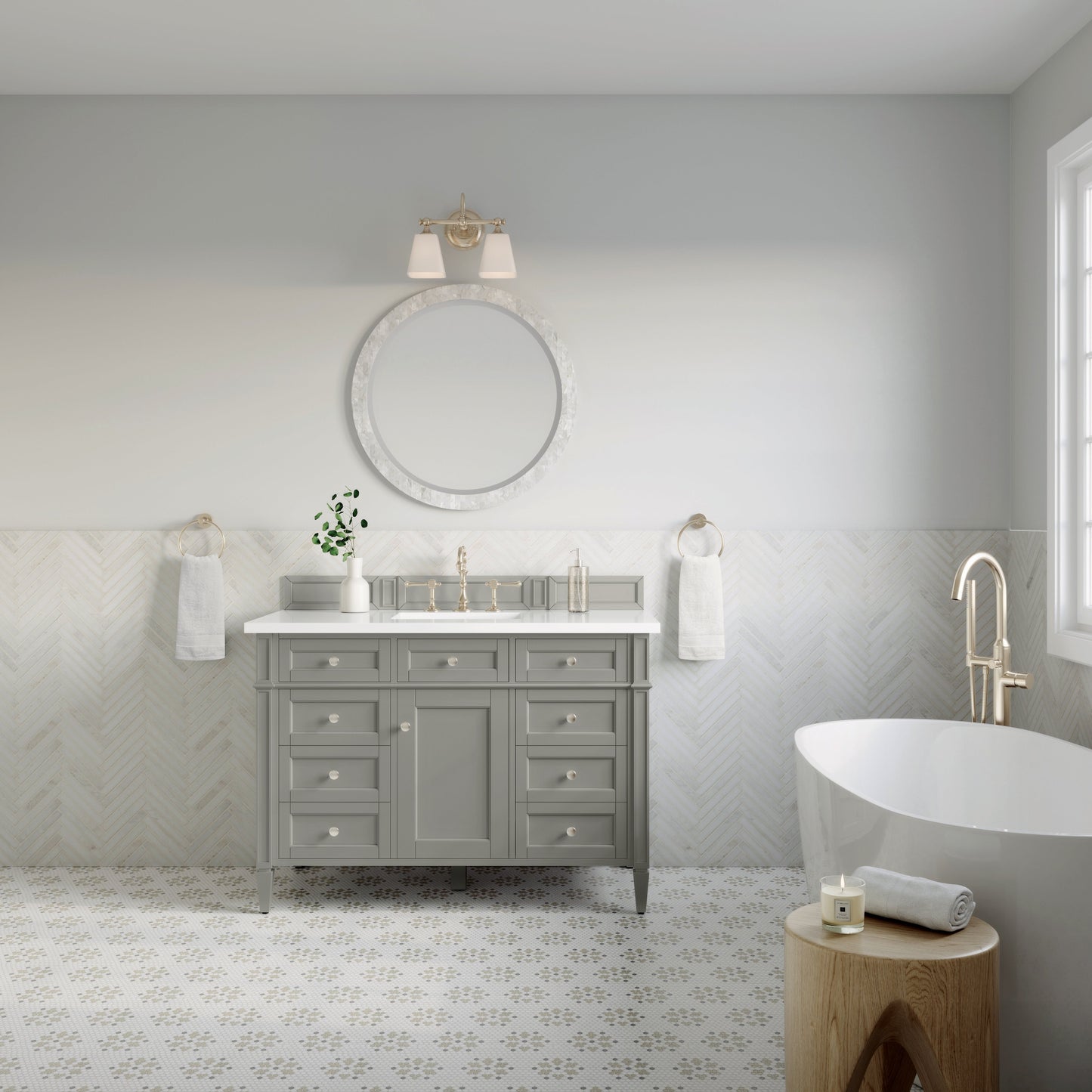 Brittany 48" Single Vanity in Urban Gray Single Bathroom Vanity James Martin Vanities 