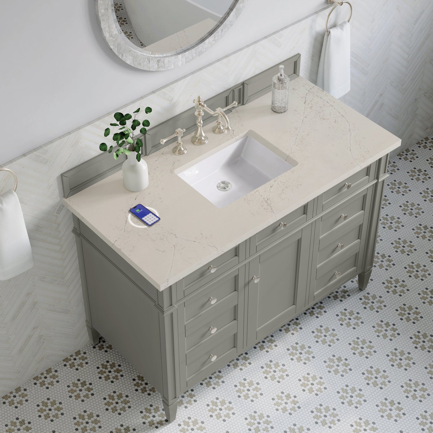 
                  
                    Brittany 48" Single Vanity in Urban Gray Single Bathroom Vanity James Martin Vanities FreePower-Enabled Siberian Silestone 
                  
                