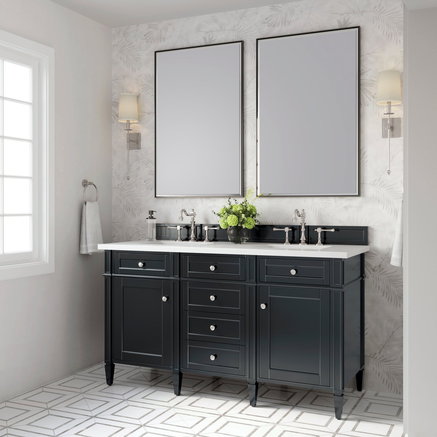 
                  
                    Brittany 60" Double Vanity in Black Onyx Double bathroom Vanity James Martin Vanities 
                  
                