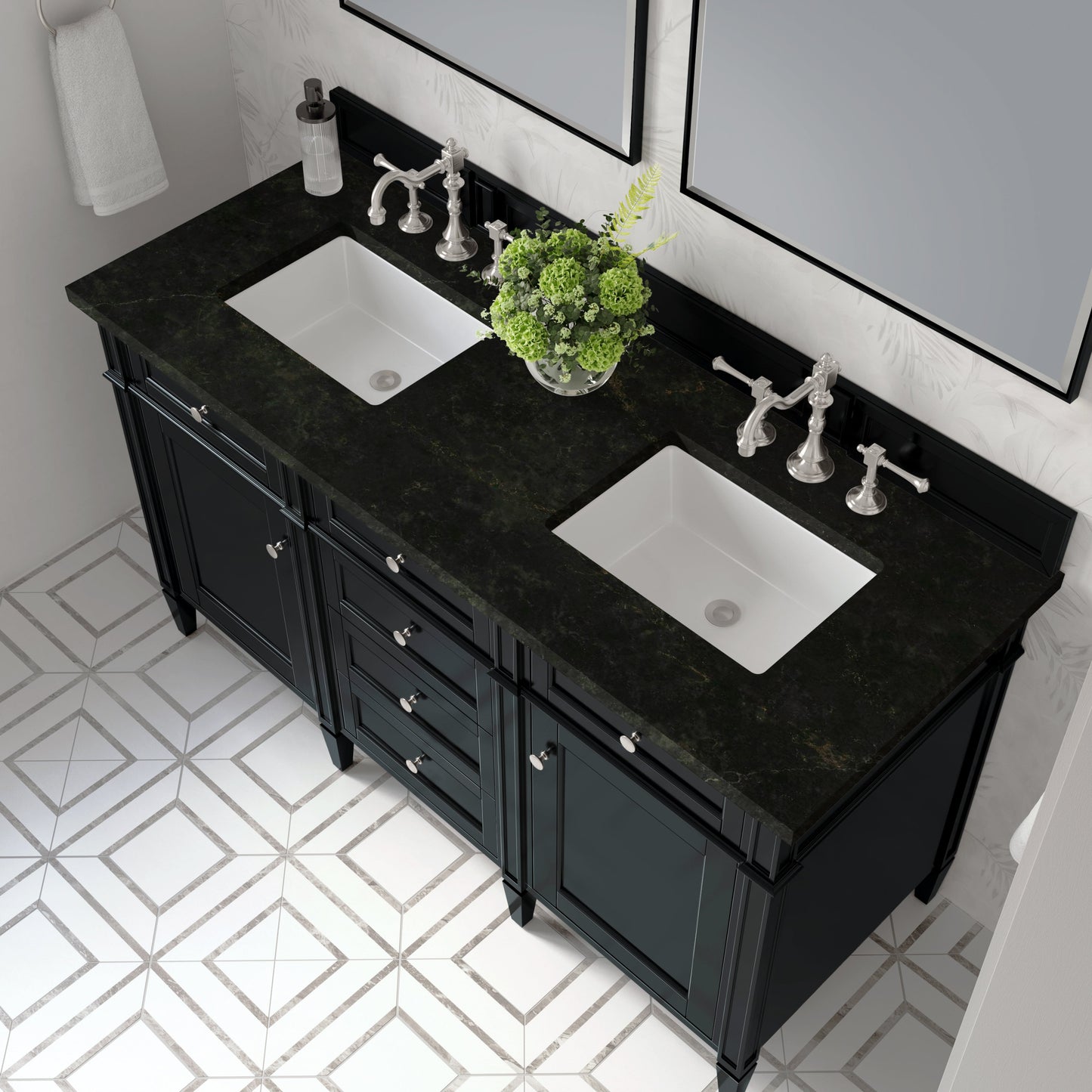 
                  
                    Brittany 60" Double Vanity in Black Onyx Double bathroom Vanity James Martin Vanities Phantome Eclos 
                  
                