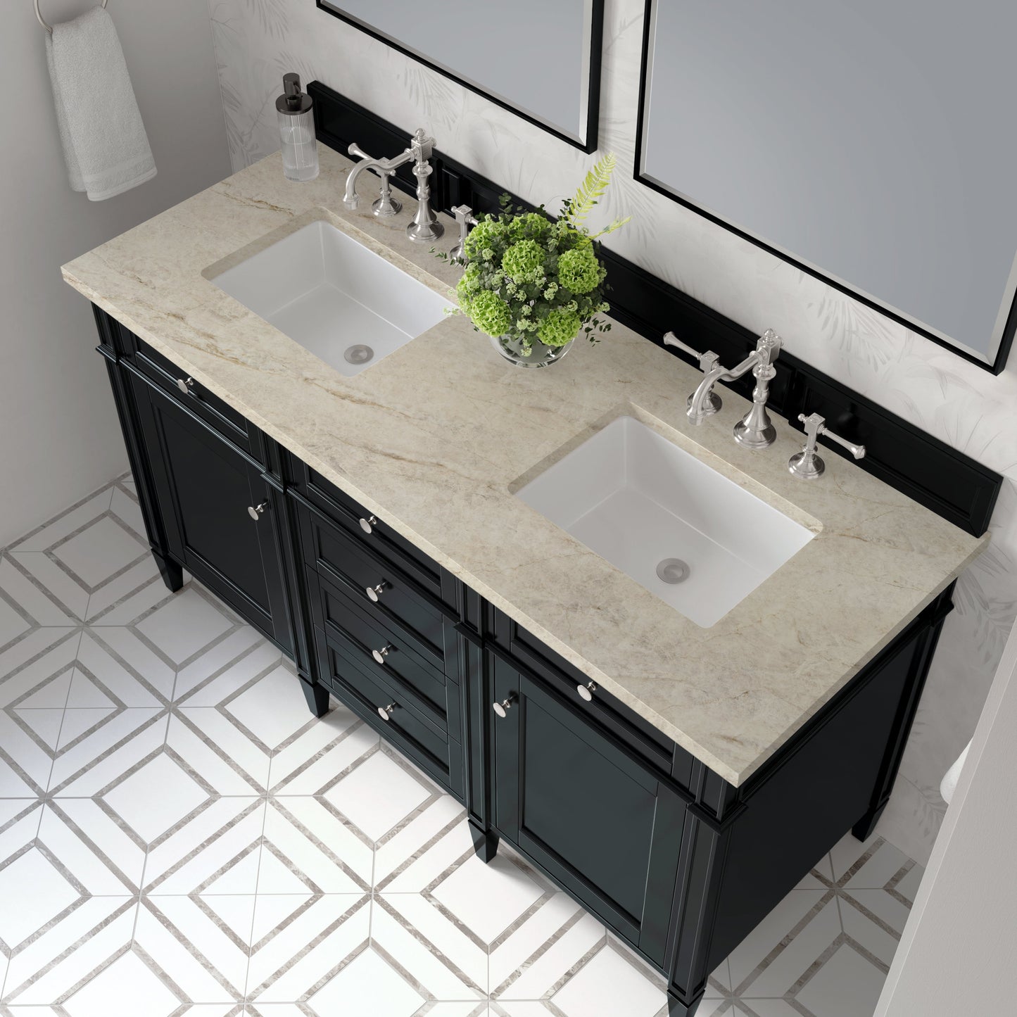 
                  
                    Brittany 60" Double Vanity in Black Onyx Double bathroom Vanity James Martin Vanities Tajnar Eclos 
                  
                