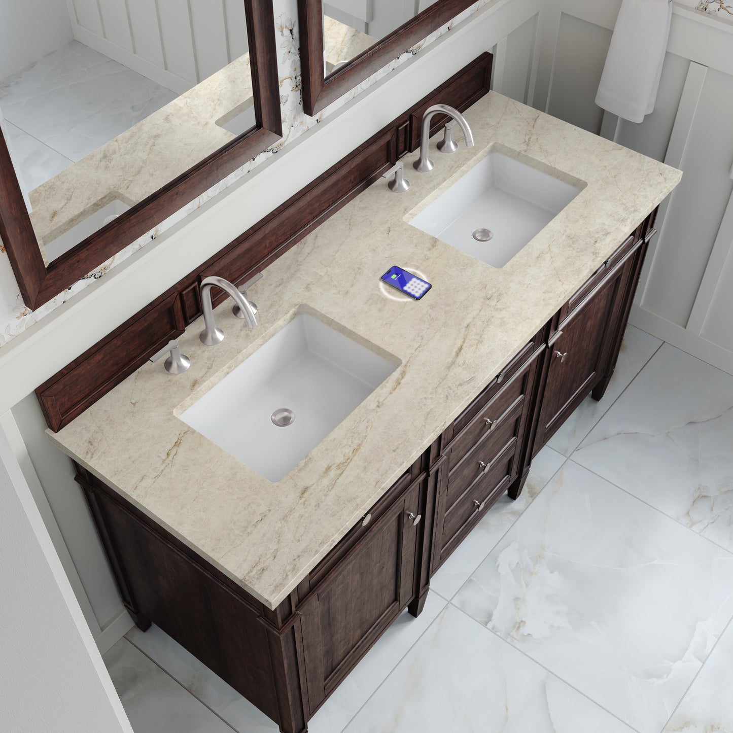
                  
                    Brittany 60" Double Vanity in Burnished Mahogany Double bathroom Vanity James Martin Vanities FreePower-Enabled Tajnar Eclos 
                  
                