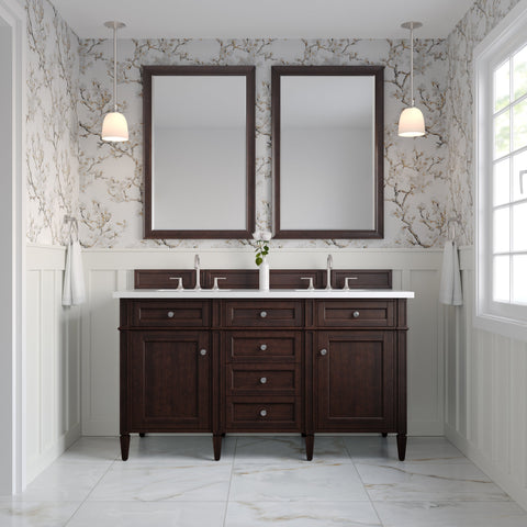 Brittany 60" Double Vanity in Burnished Mahogany Double bathroom Vanity James Martin Vanities Select Your Top 