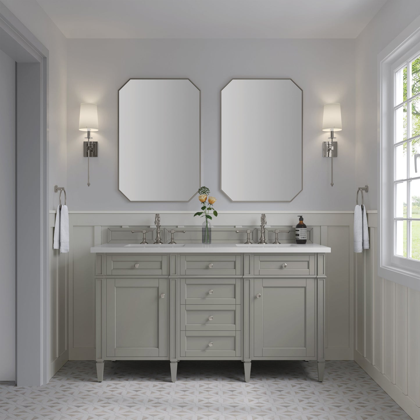 
                  
                    Brittany 60" Double Vanity in Urban Gray Double bathroom Vanity James Martin Vanities 
                  
                