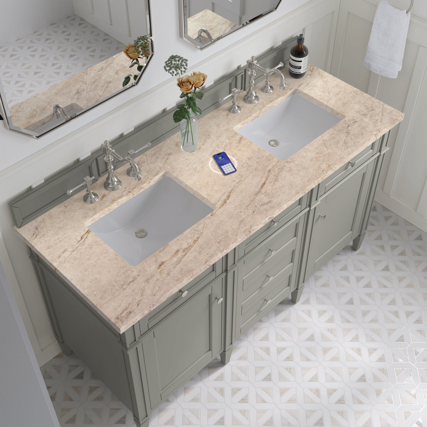 
                  
                    Brittany 60" Double Vanity in Urban Gray Double bathroom Vanity James Martin Vanities FreePower-Enabled Tajnar Eclos 
                  
                