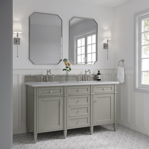 Brittany 60" Double Vanity in Urban Gray Double bathroom Vanity James Martin Vanities Select Your Top 