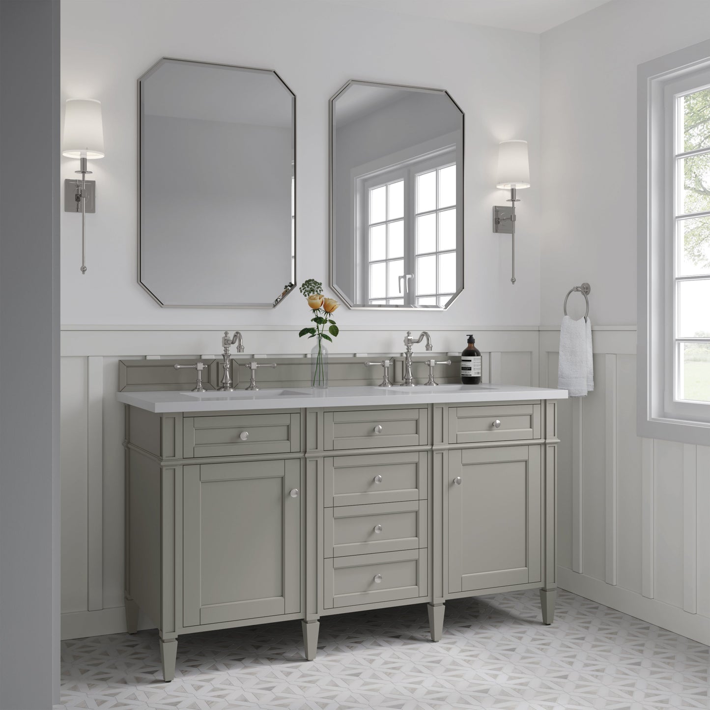 
                  
                    Brittany 60" Double Vanity in Urban Gray Double bathroom Vanity James Martin Vanities Select Your Top 
                  
                