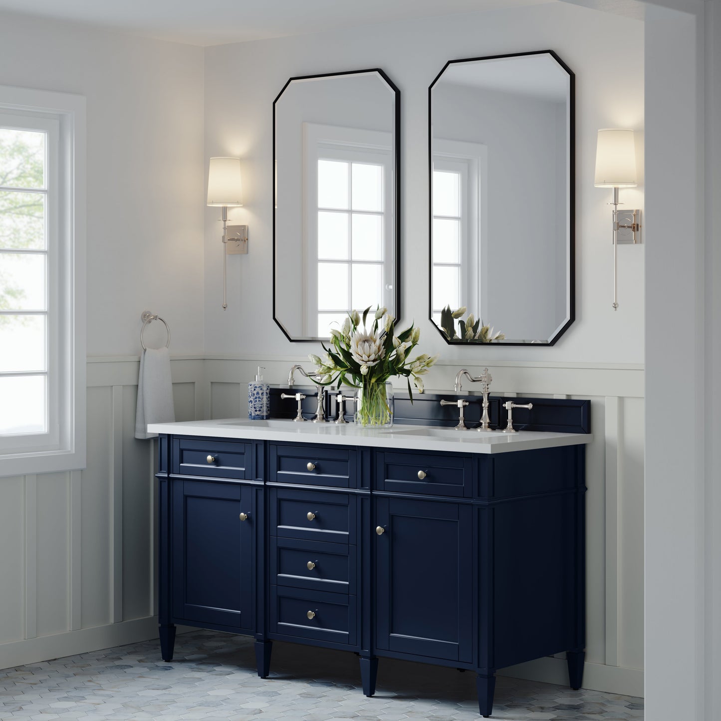 
                  
                    Brittany 60" Double Vanity in Victory Blue Double bathroom Vanity James Martin Vanities 
                  
                