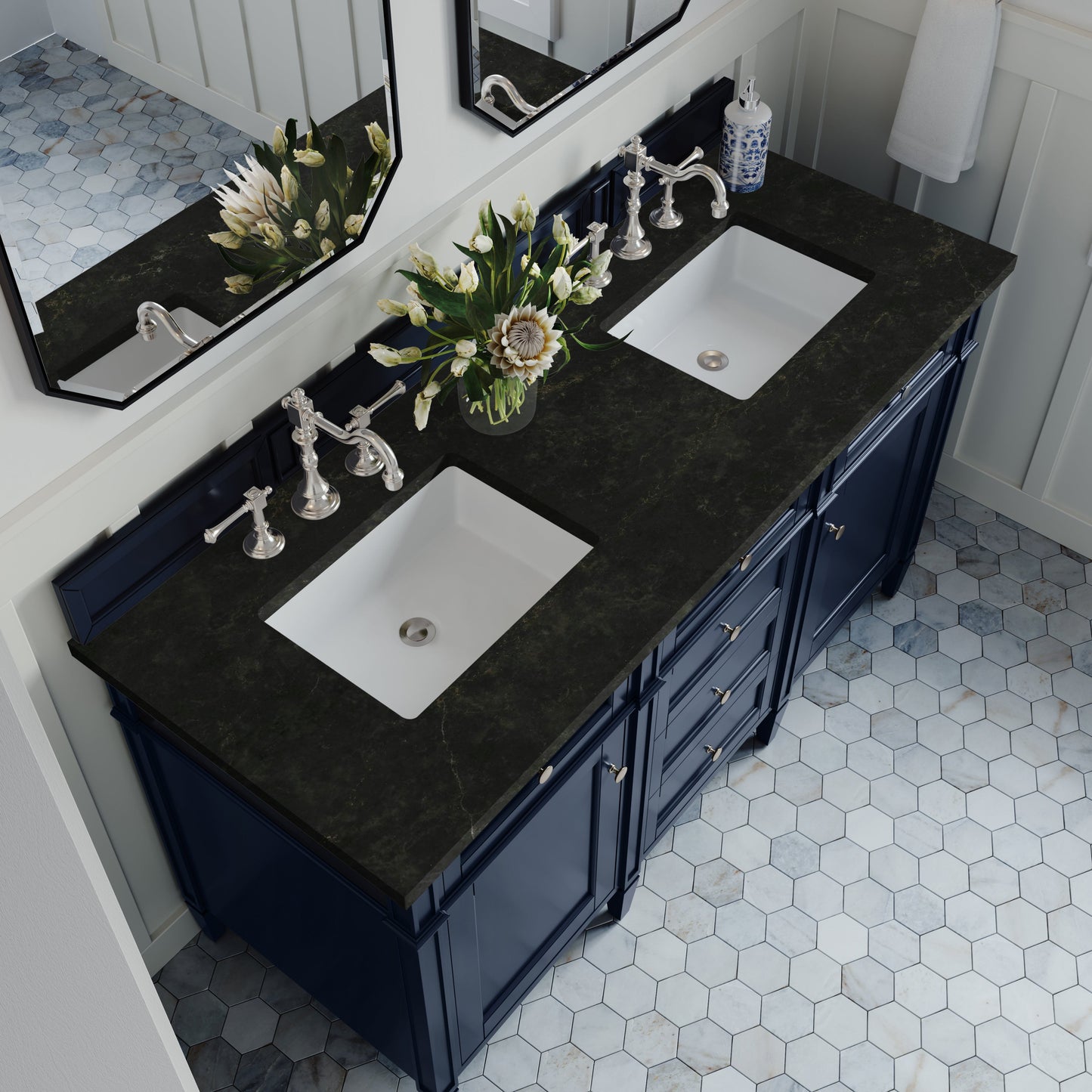 
                  
                    Brittany 60" Double Vanity in Victory Blue Double bathroom Vanity James Martin Vanities Phantome Eclos 
                  
                