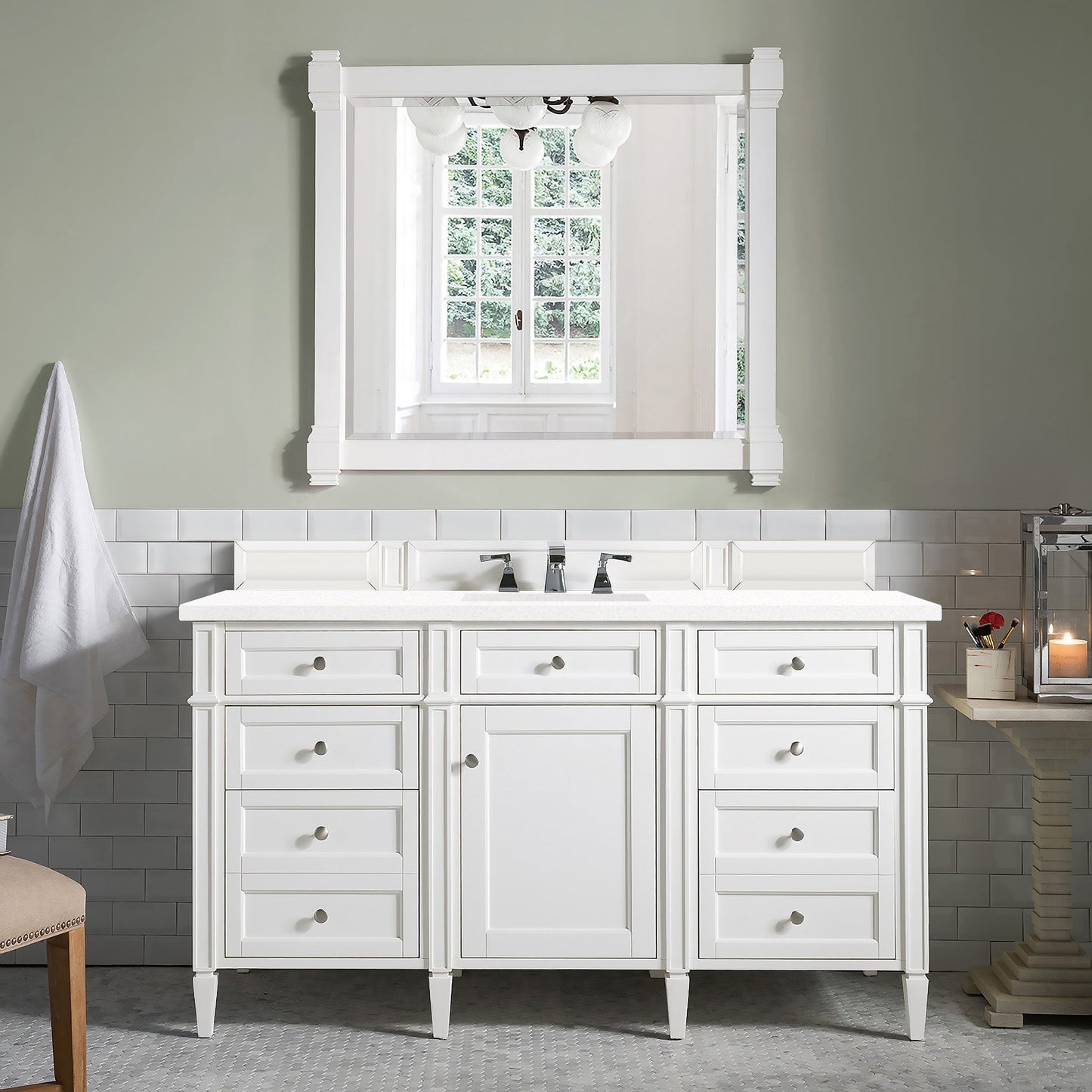 
                  
                    Brittany 60" Single Bathroom Vanity in Bright White Single Bathroom Vanity James Martin Vanities Select Your Top 
                  
                