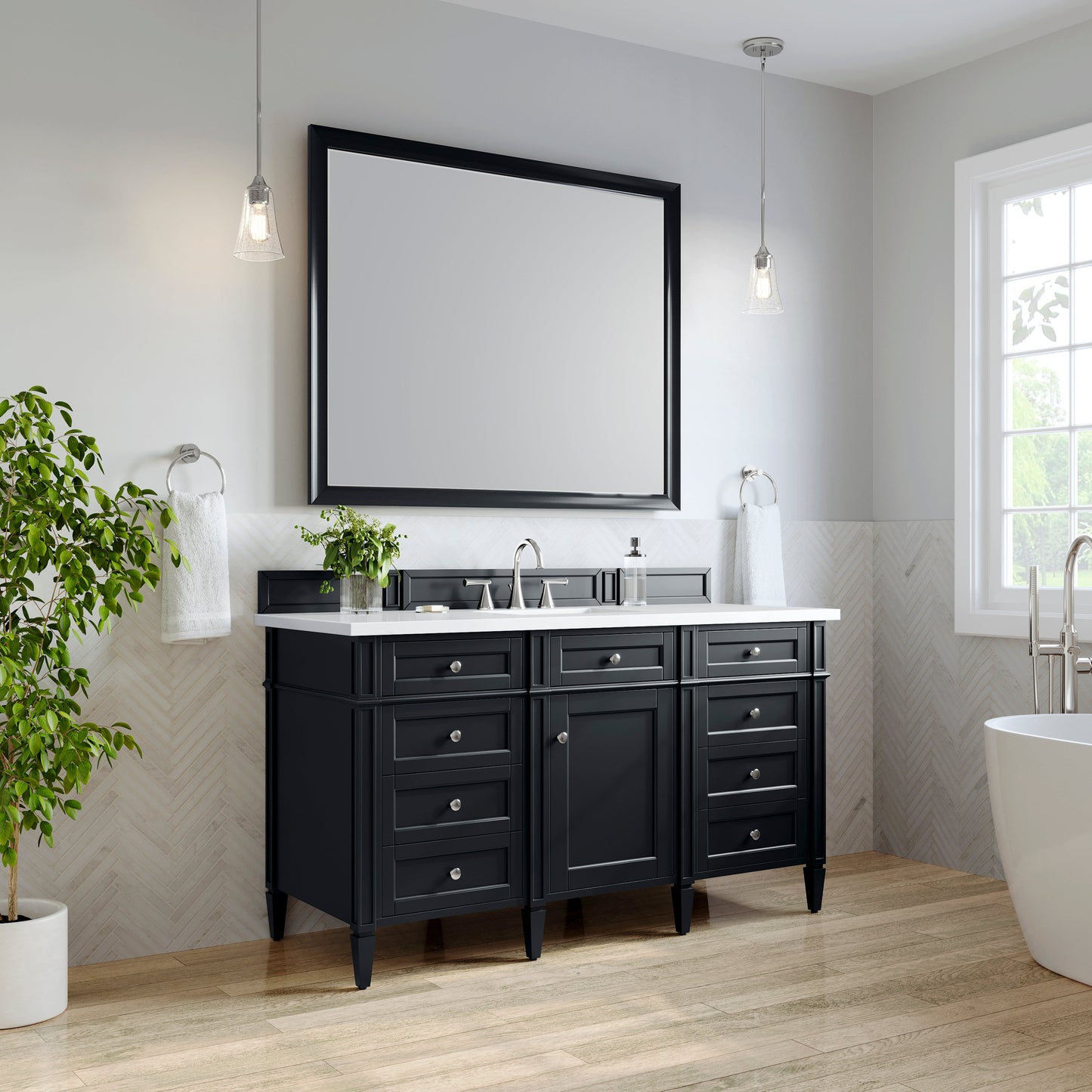 
                  
                    Brittany 60" Single Vanity in Black Onyx Single Bathroom Vanity James Martin Vanities 
                  
                