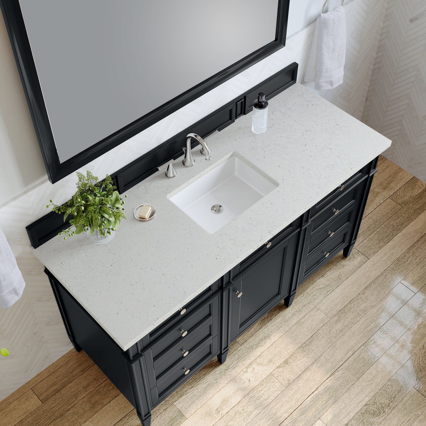 
                  
                    Brittany 60" Single Vanity in Black Onyx Single Bathroom Vanity James Martin Vanities Lime Delight Silestone 
                  
                