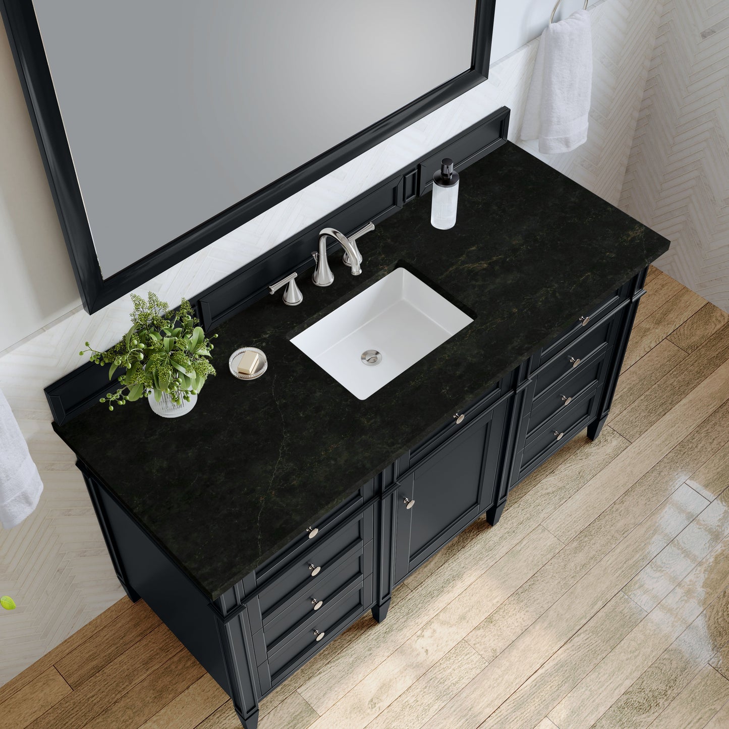 
                  
                    Brittany 60" Single Vanity in Black Onyx Single Bathroom Vanity James Martin Vanities Phantome Eclos 
                  
                