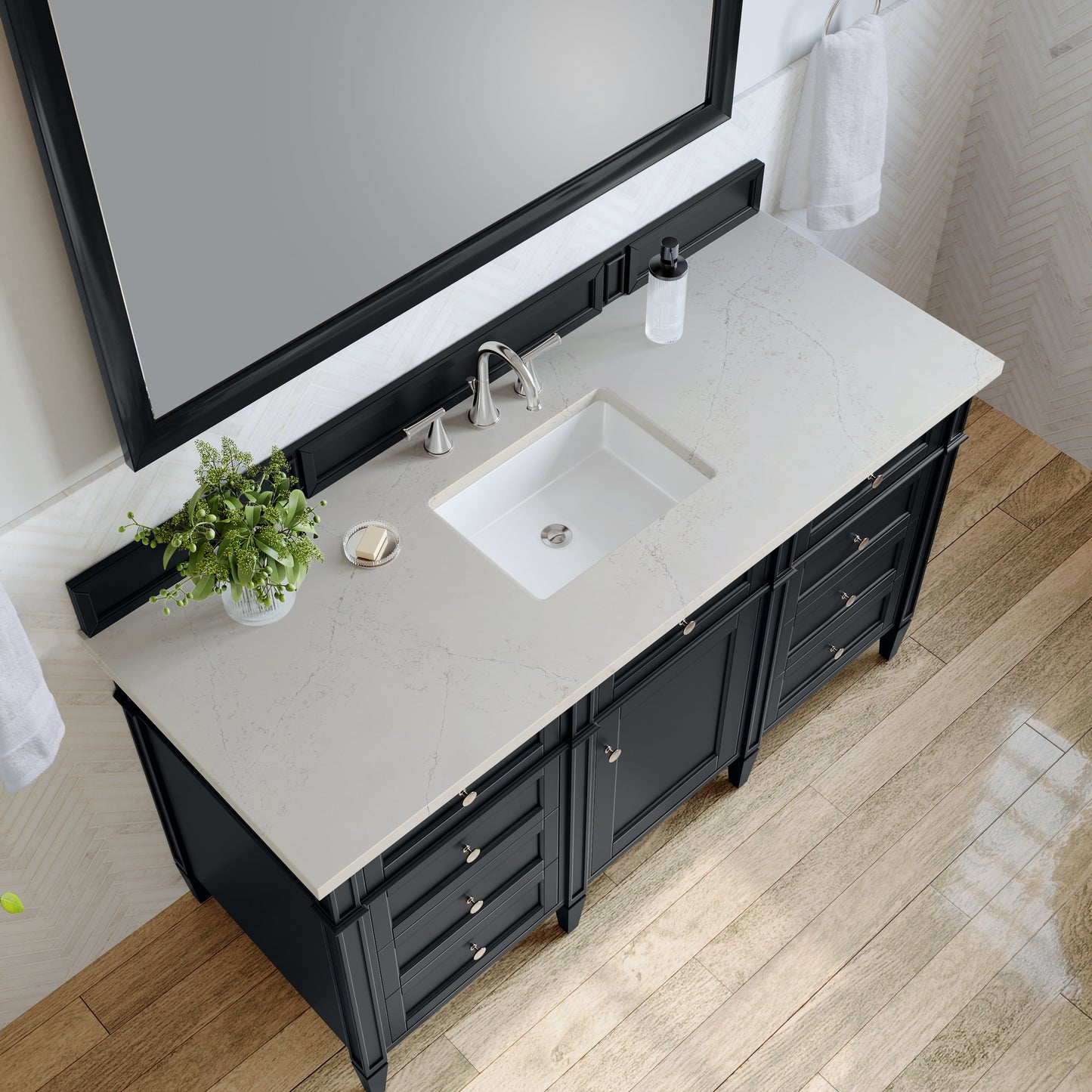 
                  
                    Brittany 60" Single Vanity in Black Onyx Single Bathroom Vanity James Martin Vanities Siberian Silestone 
                  
                