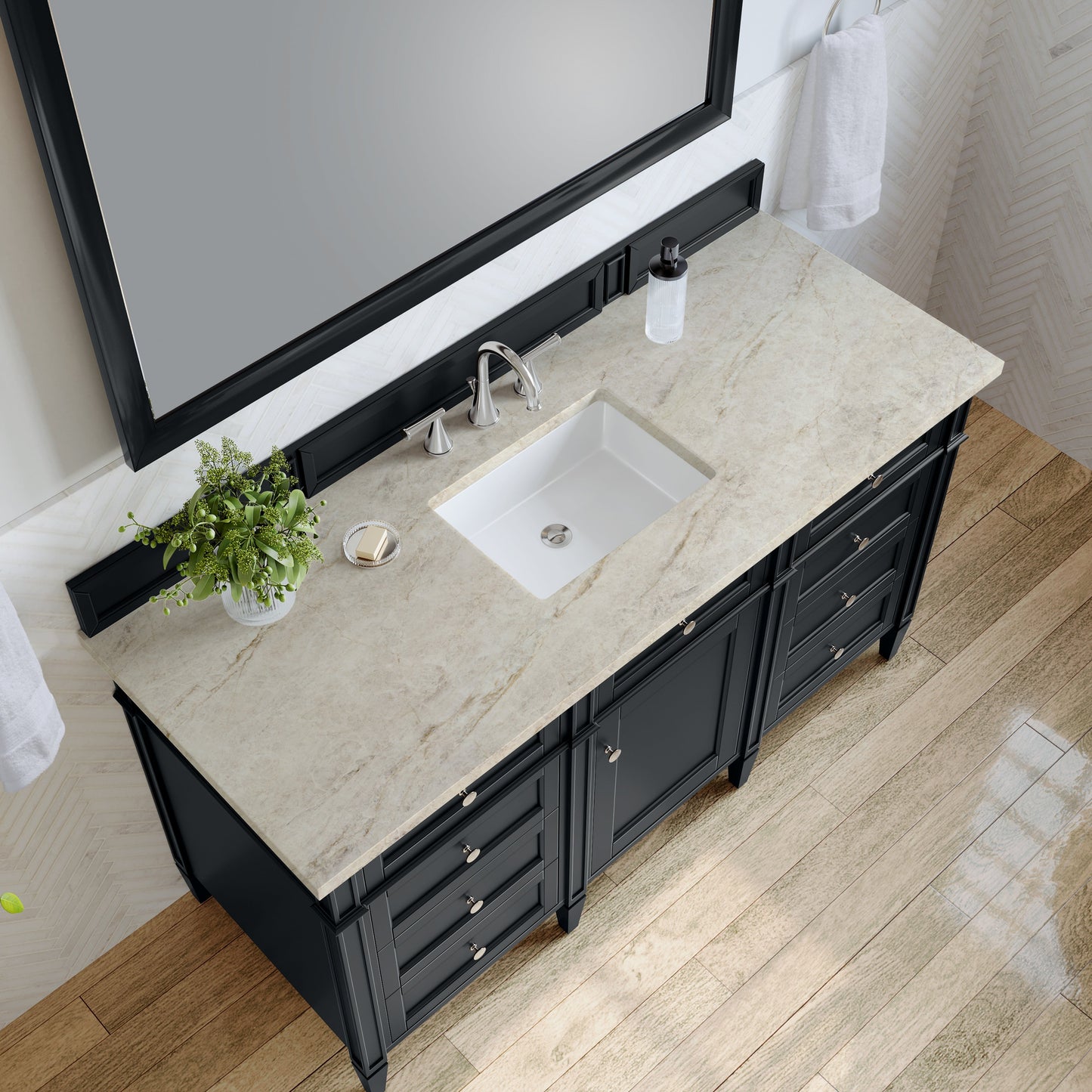 
                  
                    Brittany 60" Single Vanity in Black Onyx Single Bathroom Vanity James Martin Vanities Tajnar Eclos 
                  
                