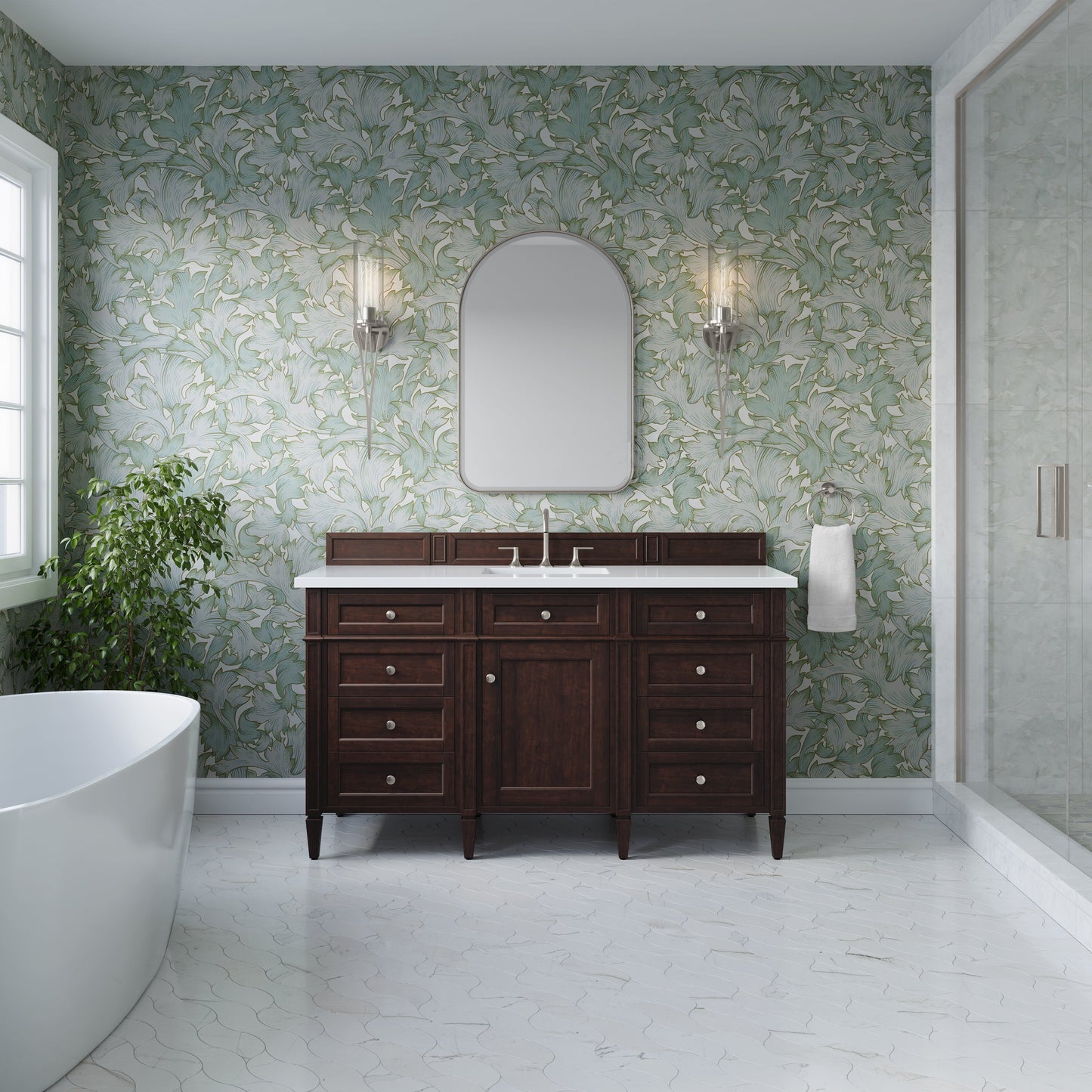 Brittany 60" Single Vanity in Burnished Mahogany Single Bathroom Vanity James Martin Vanities 