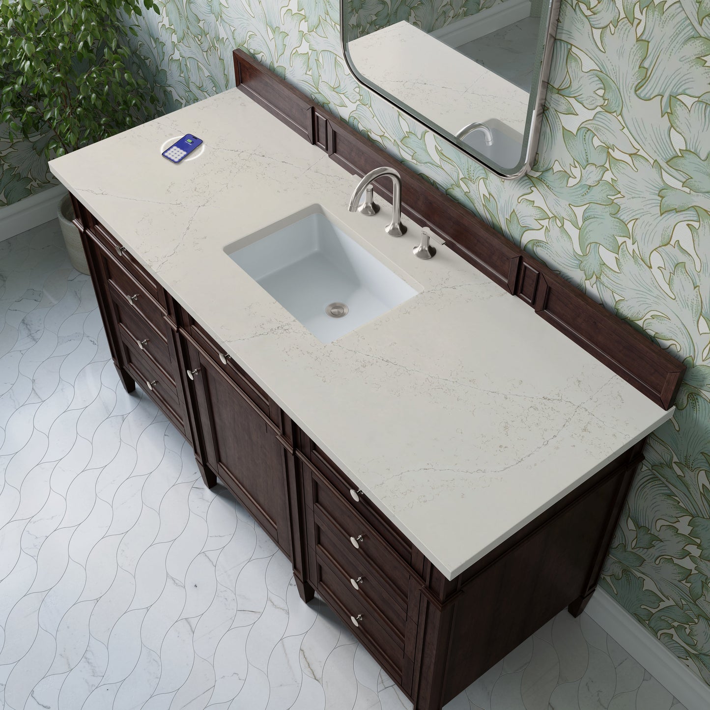 
                  
                    Brittany 60" Single Vanity in Burnished Mahogany Single Bathroom Vanity James Martin Vanities FreePower-Enabled Siberian Silestone 
                  
                