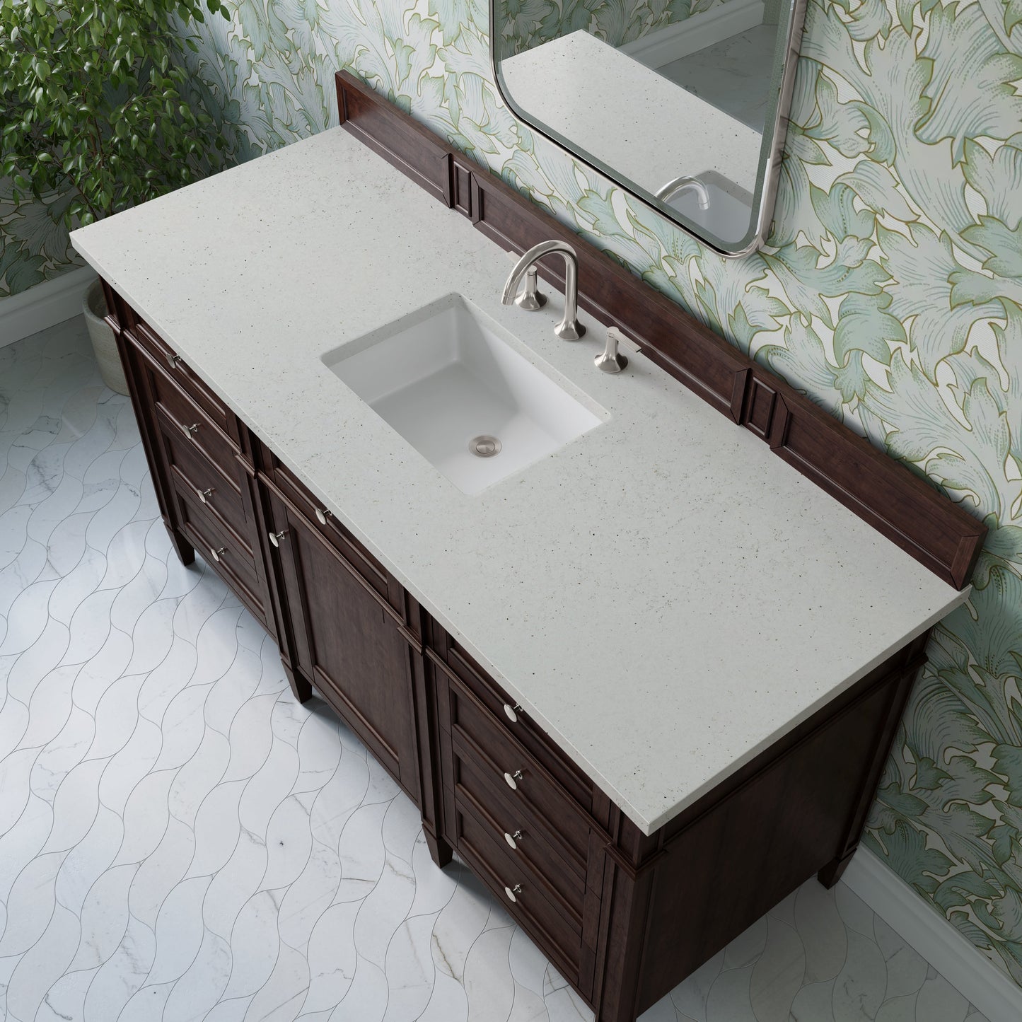 
                  
                    Brittany 60" Single Vanity in Burnished Mahogany Single Bathroom Vanity James Martin Vanities Lime Delight Silestone 
                  
                