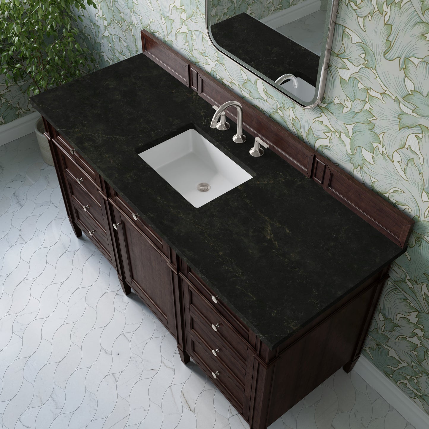
                  
                    Brittany 60" Single Vanity in Burnished Mahogany Single Bathroom Vanity James Martin Vanities Phantome Eclos 
                  
                