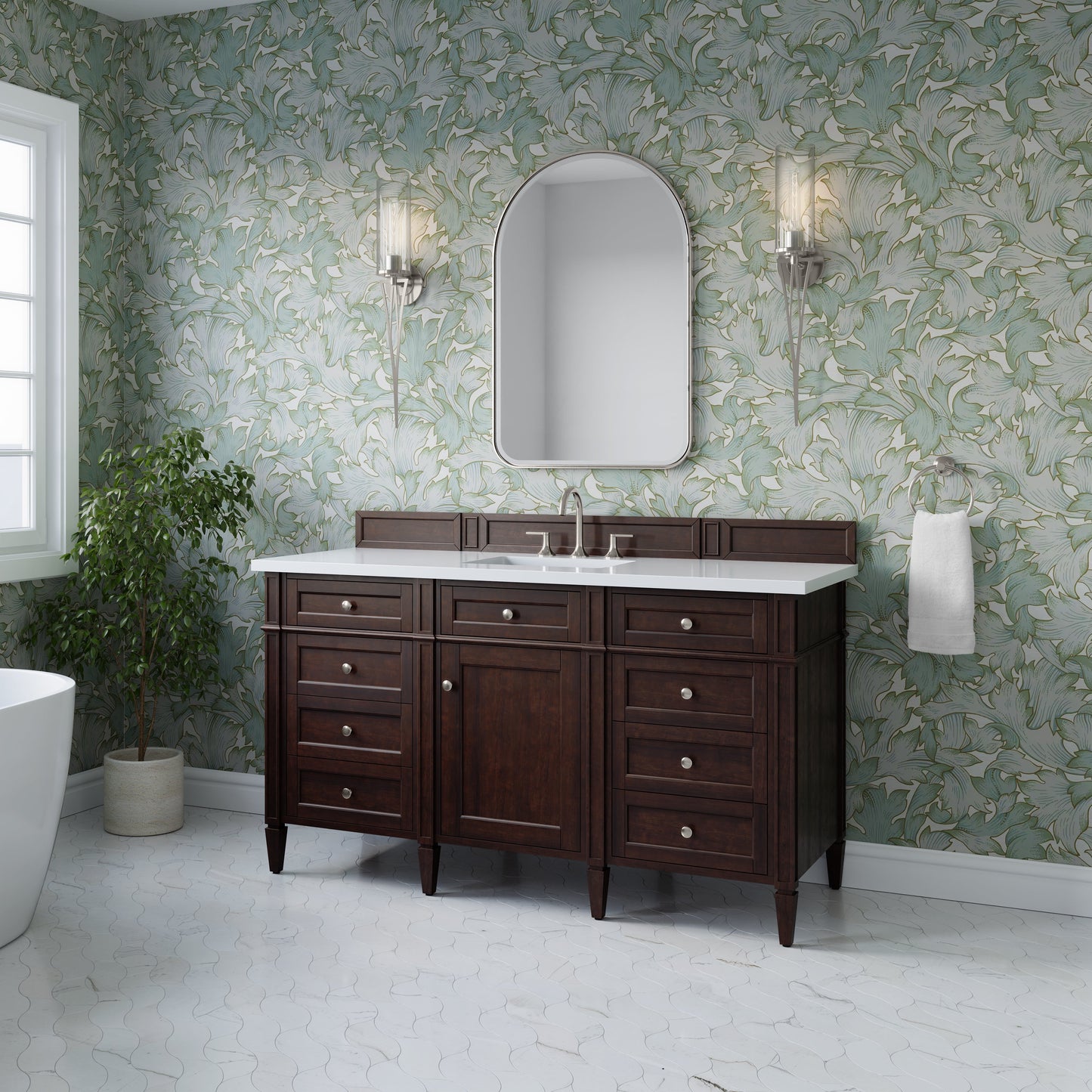 
                  
                    Brittany 60" Single Vanity in Burnished Mahogany Single Bathroom Vanity James Martin Vanities Select Your Top 
                  
                