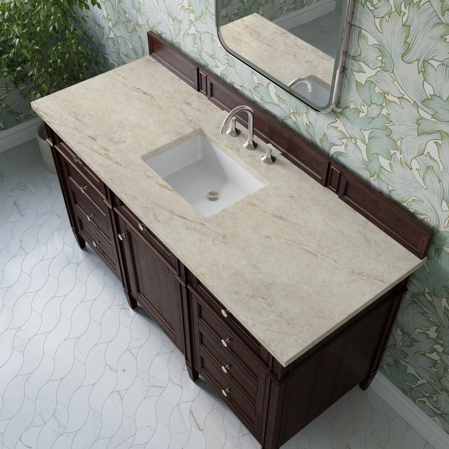 
                  
                    Brittany 60" Single Vanity in Burnished Mahogany Single Bathroom Vanity James Martin Vanities Tajnar Eclos 
                  
                