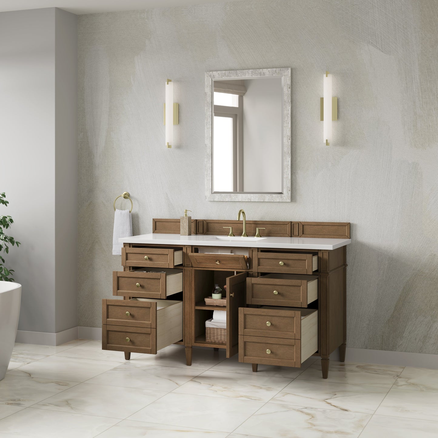 
                  
                    Brittany 60" Single Vanity in Pecan Single Bathroom Vanity James Martin Vanities 
                  
                
